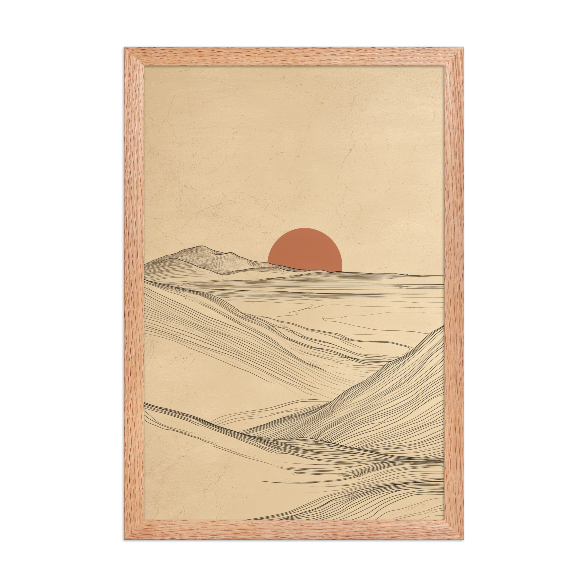 Flowing Ridges — Neutral Line Landscape Wall Art — Framed Poster - Image 8