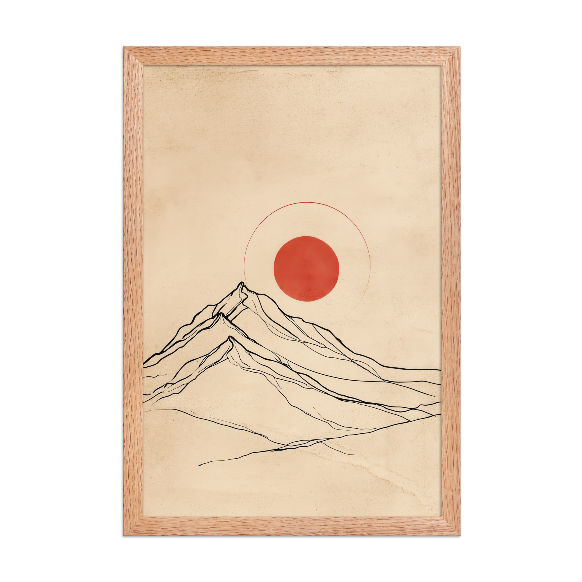 Eternal Sun — Minimal Mountain and Red Sun Wall Art — Framed Poster - Image 8