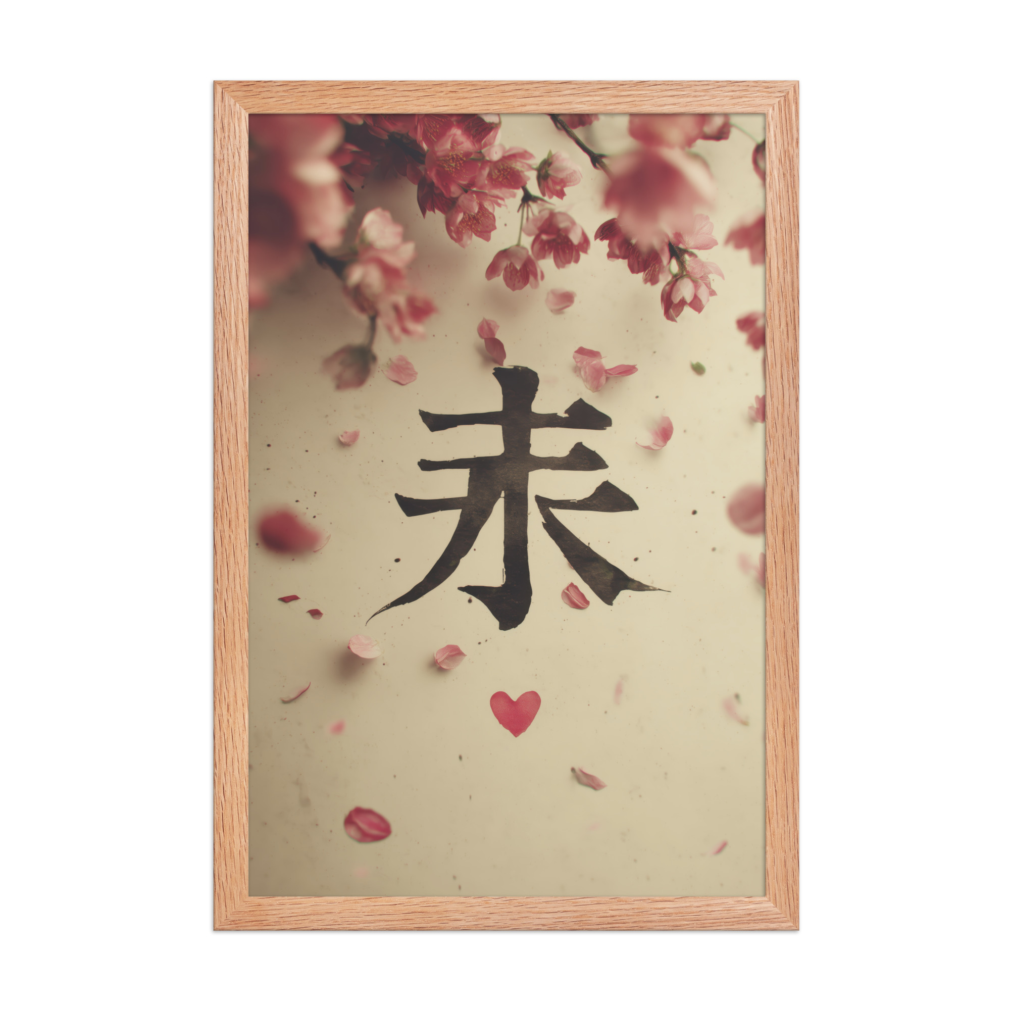 Sakura Love — Cherry Blossom, Japanese Calligraphy Wall Decor — Framed Poster - Image 12