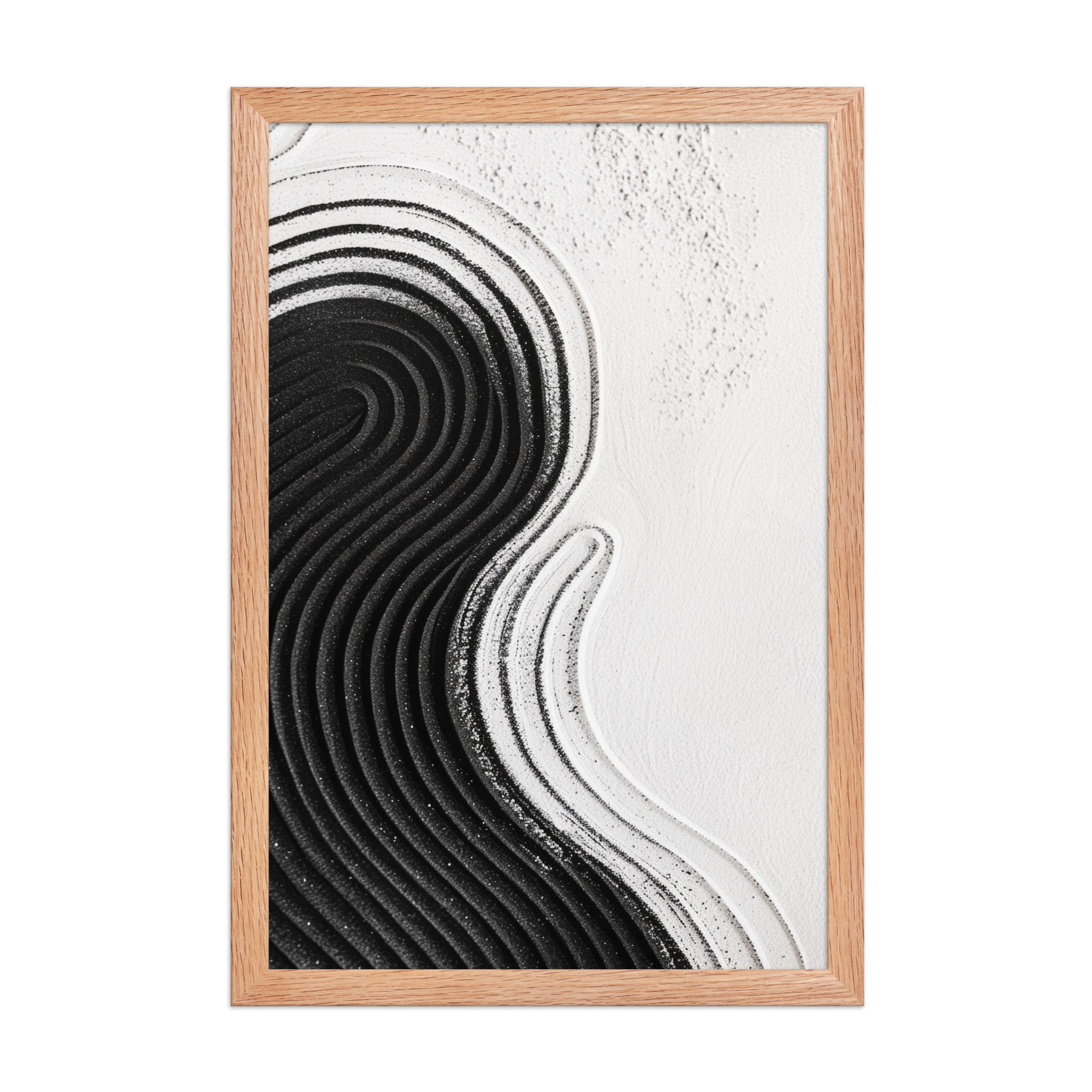 Black & White Ripple – Abstract Zen Sand Pattern Wall Art – Framed Poster - Image 12