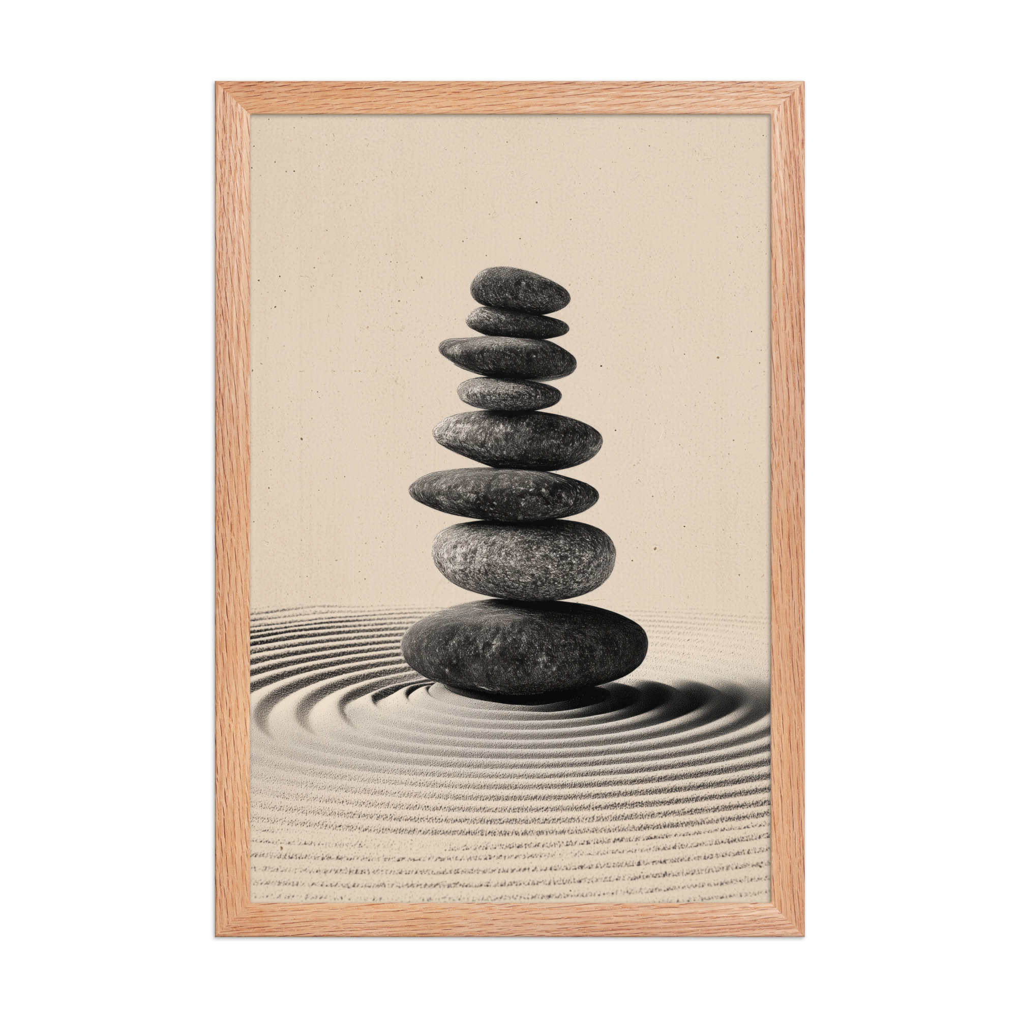 Balanced Stillness – Stacked Stones I Neutral Zen Stones Wall Art – Framed Poster - Image 12