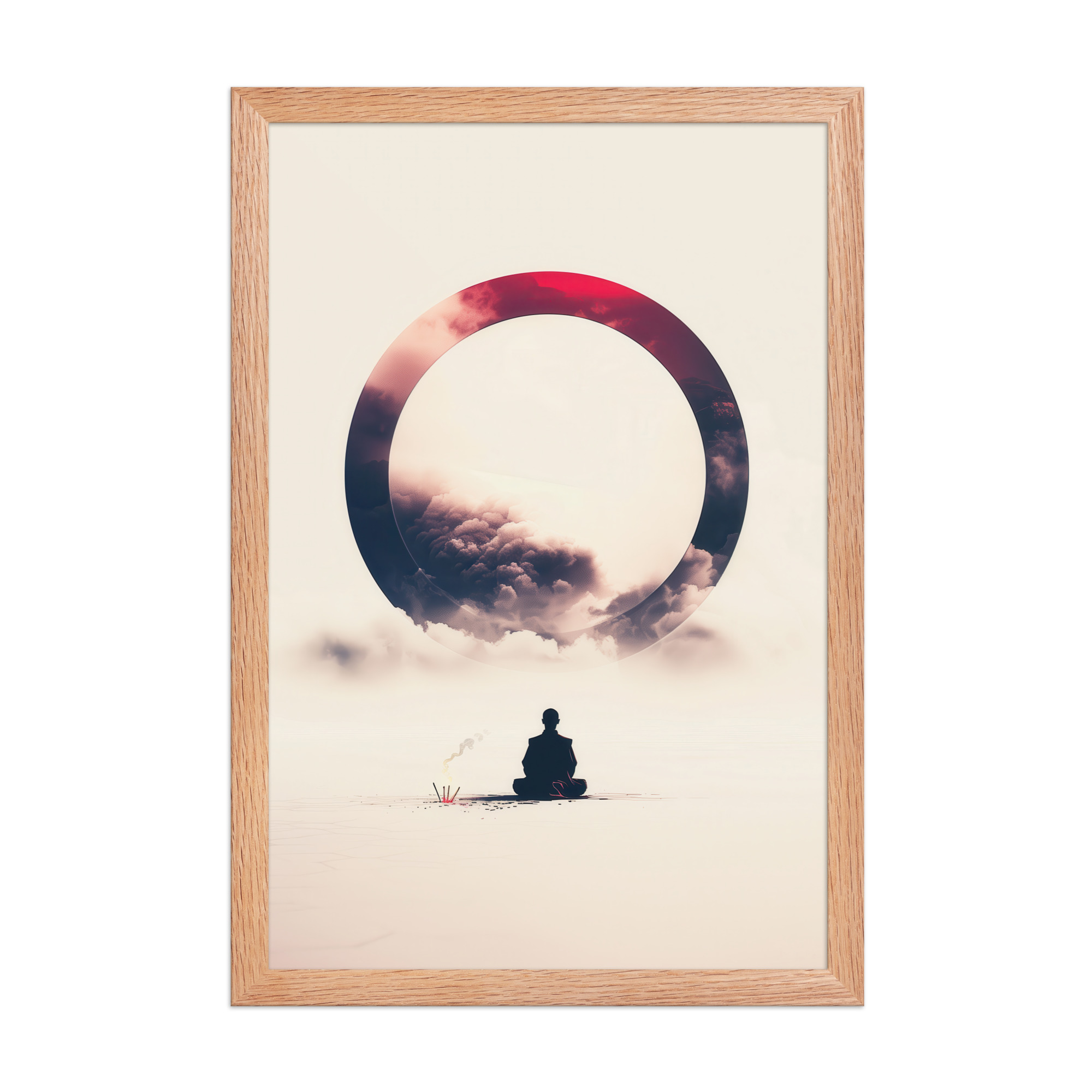 Zen Enso Horizon – Meditative Landscape with Circle Wall Art – Framed Poster - Image 12