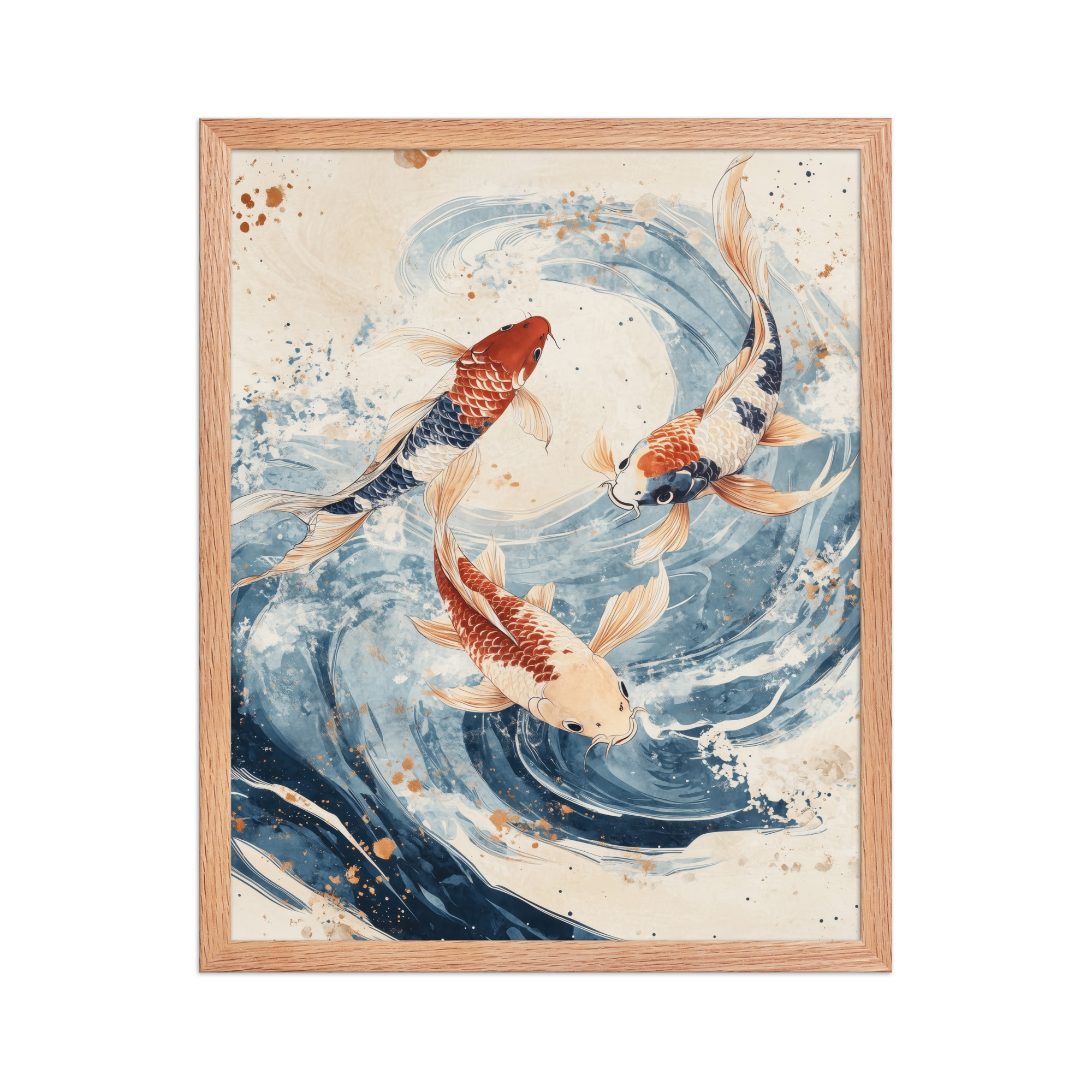 Dancing Koi Trio — Japanese Koi Wall Art — Framed Poster - Image 12