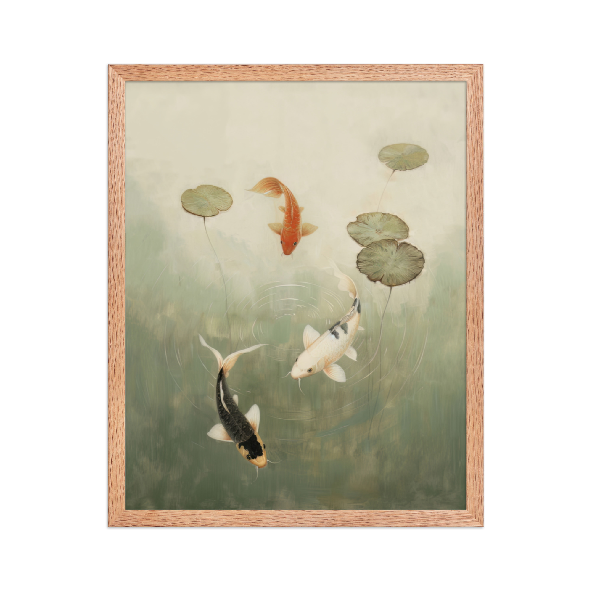 Koi Among Lilies — Tranquil Pond Art — Framed Poster - Image 13