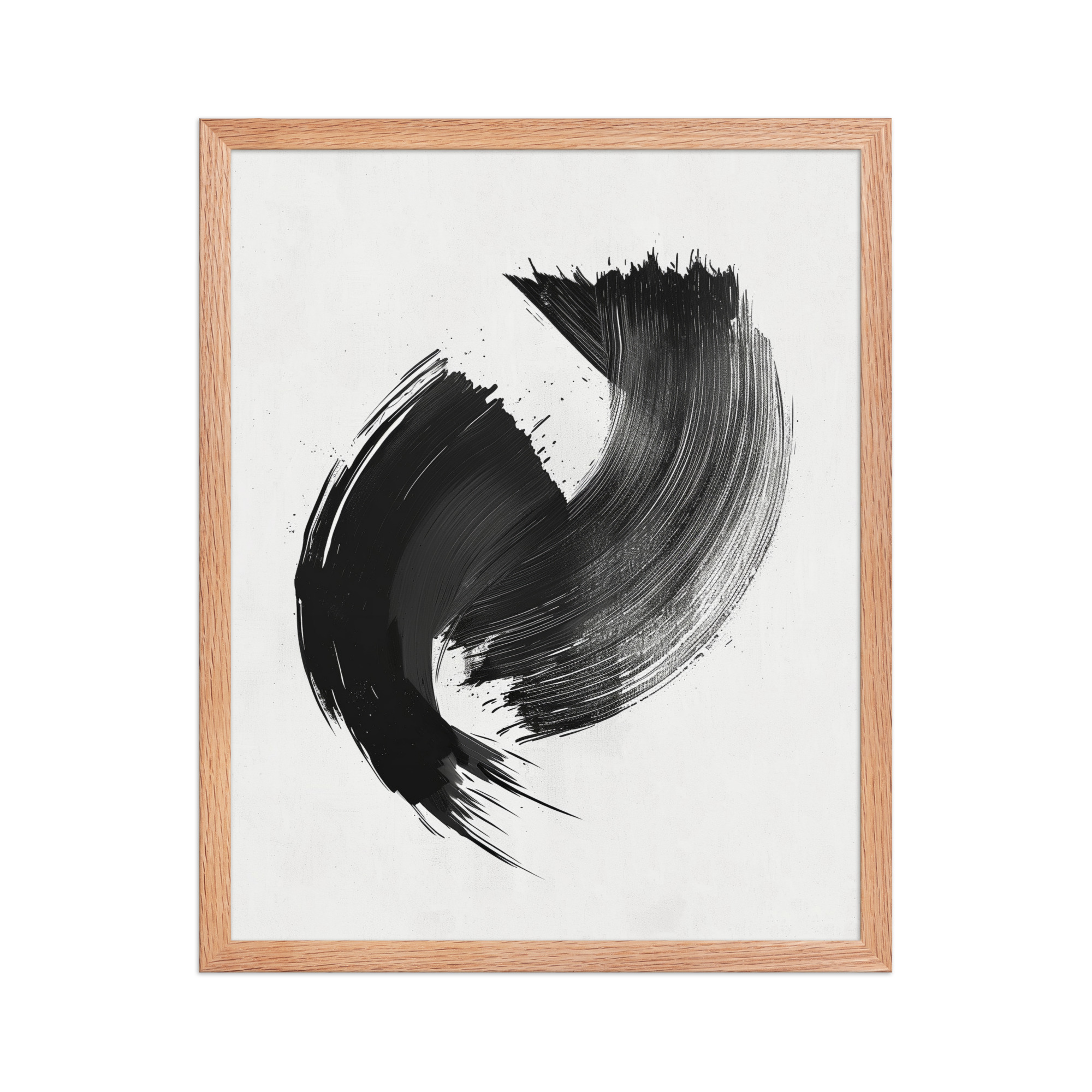Brushstroke Swirl — Zen Sumi-e Ink Abstract Wall Decor — Framed Poster - Image 10
