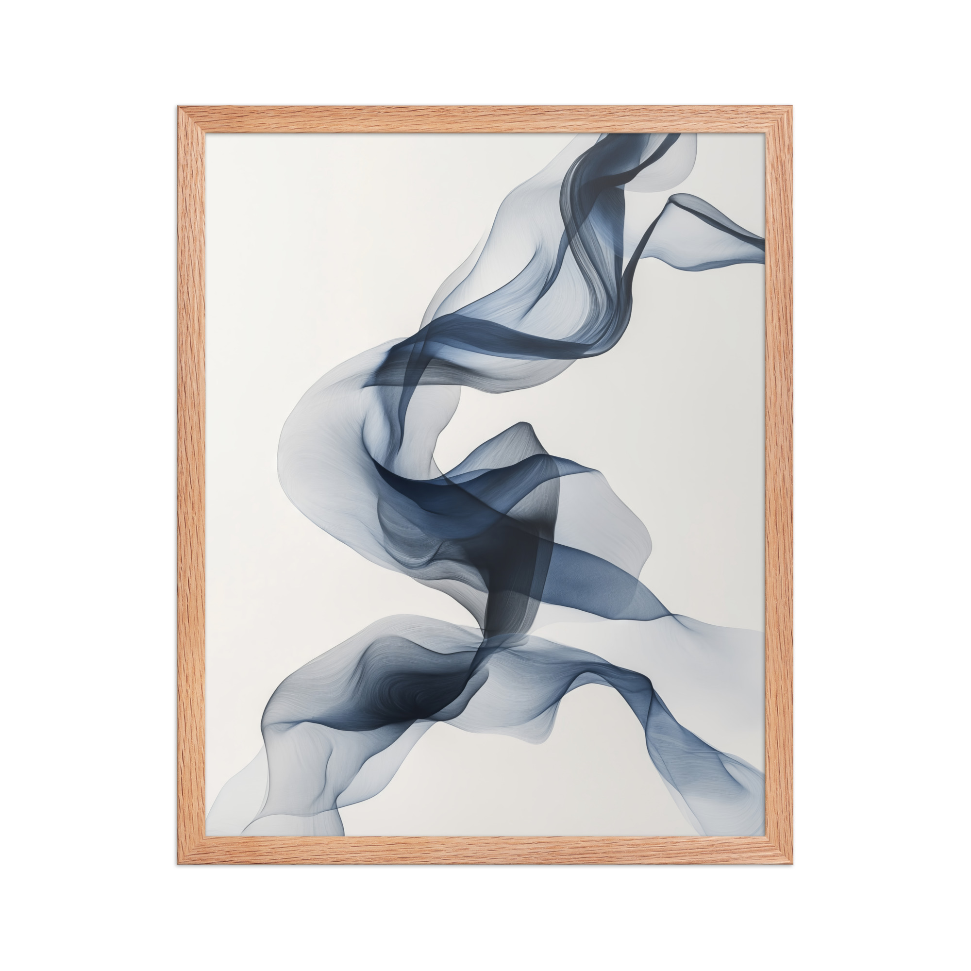 Ethereal Silk — Airy Blue Smoke Ribbon Abstract Wall Art — Framed Poster - Image 8