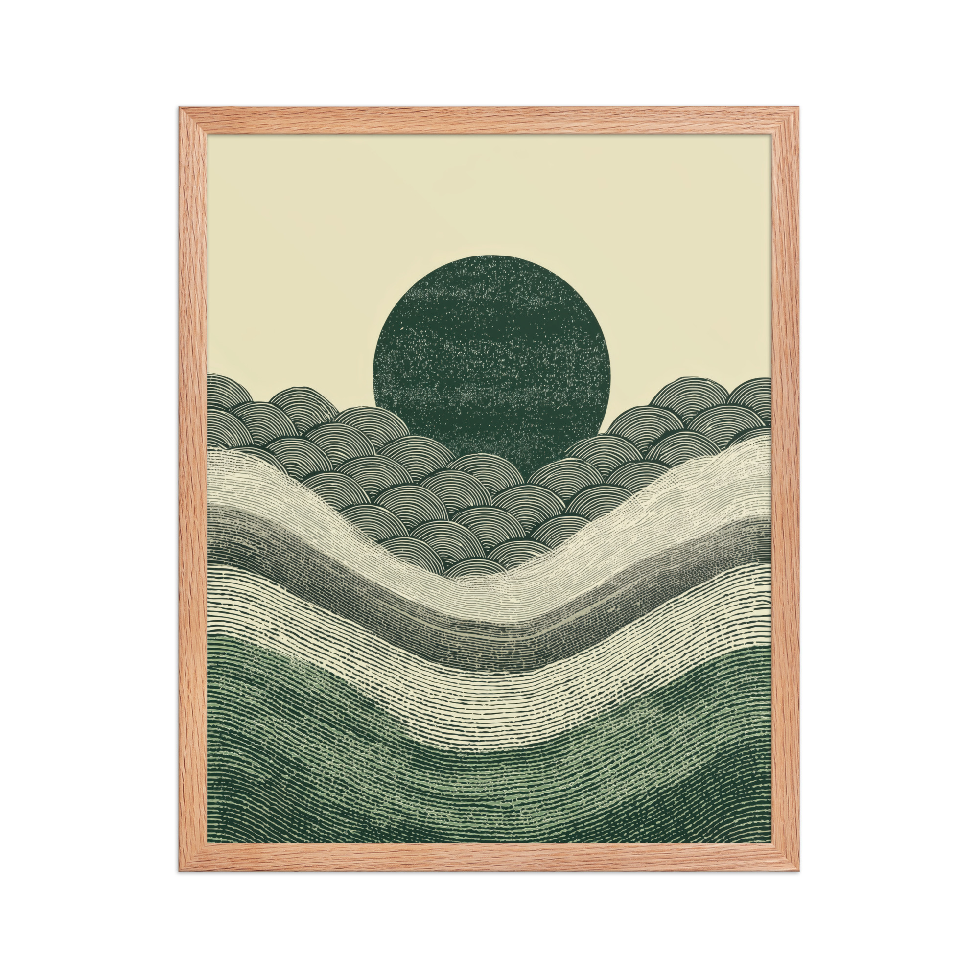 Verdant Rising — Japanese-Inspired Green Landscape Wall Art — Framed Poster - Image 9