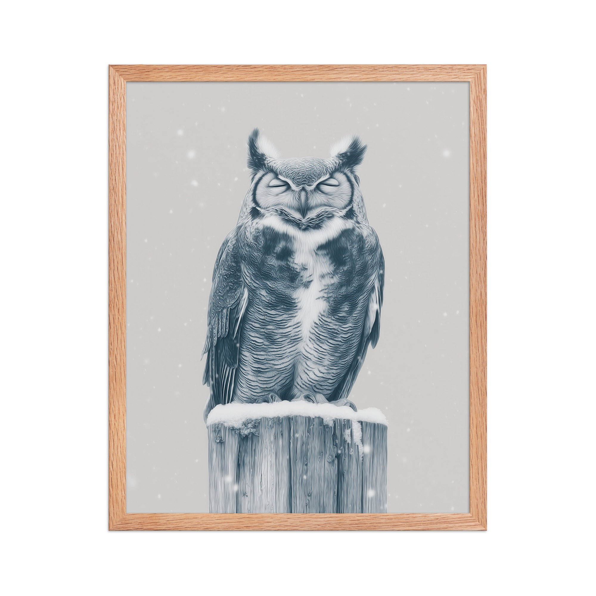 Silent Sentinel – Snow Owl Winter Wildlife Art in Neutrals Wall Decor — Framed Poster - Image 13