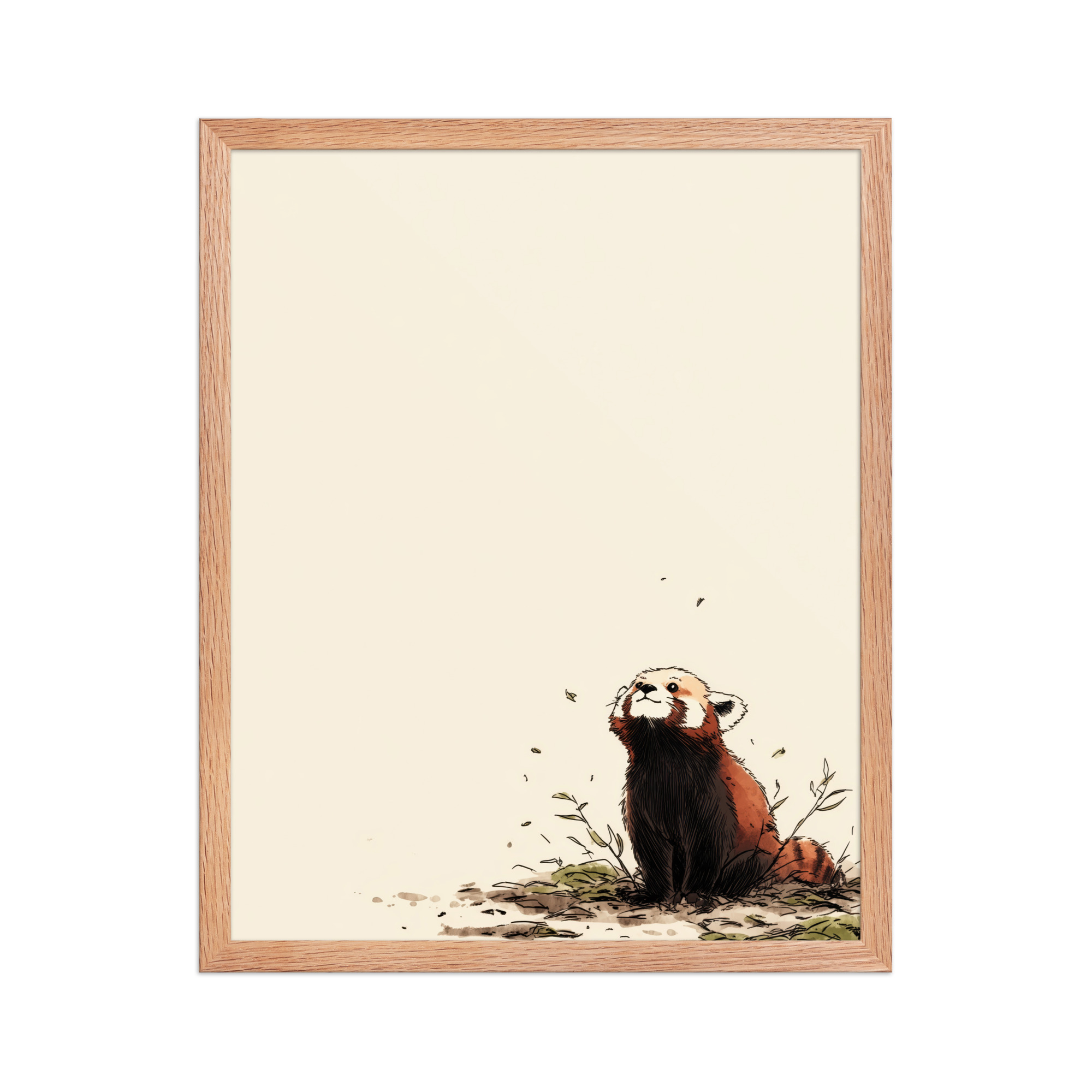 Red Panda in the Wind — Minimal Illustrated Animal Wall Art — Framed Poster - Image 11