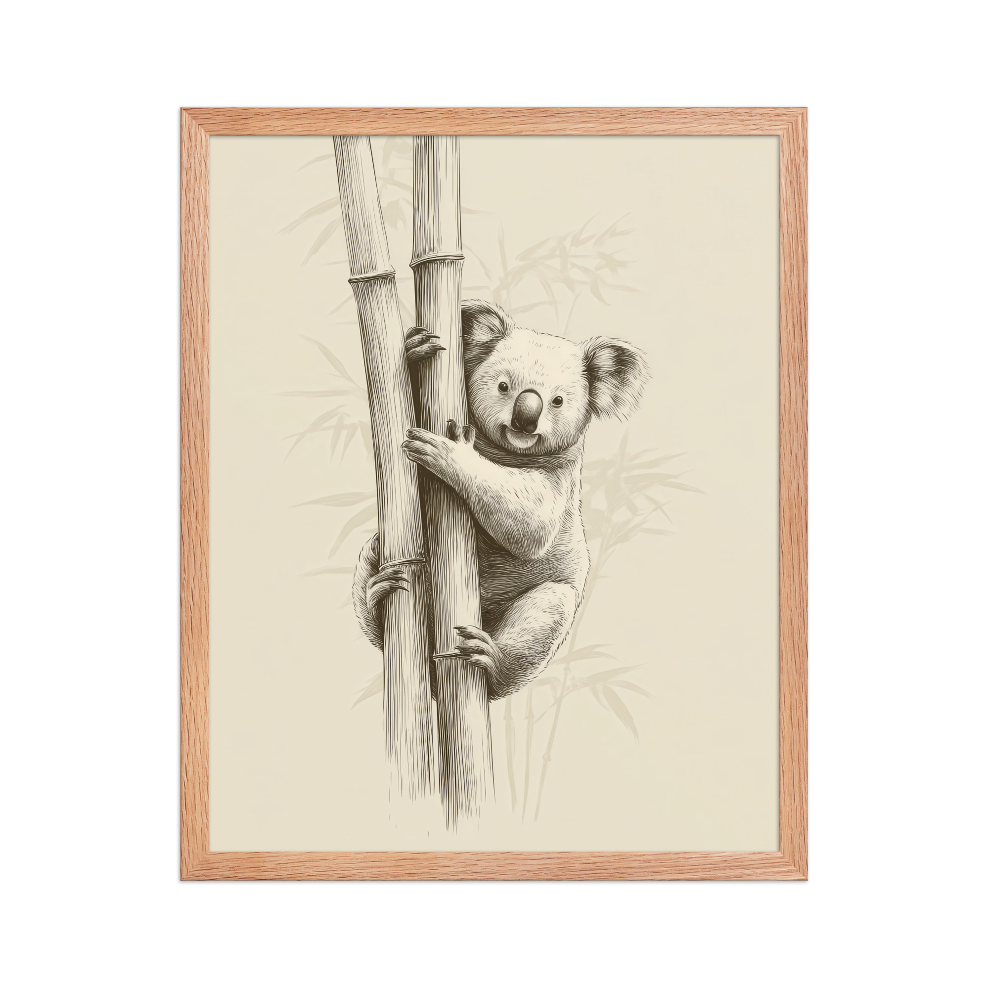 Koala Bamboo I — Koala Illustration in Warm Neutrals Wall Decor — Framed Poster - Image 13