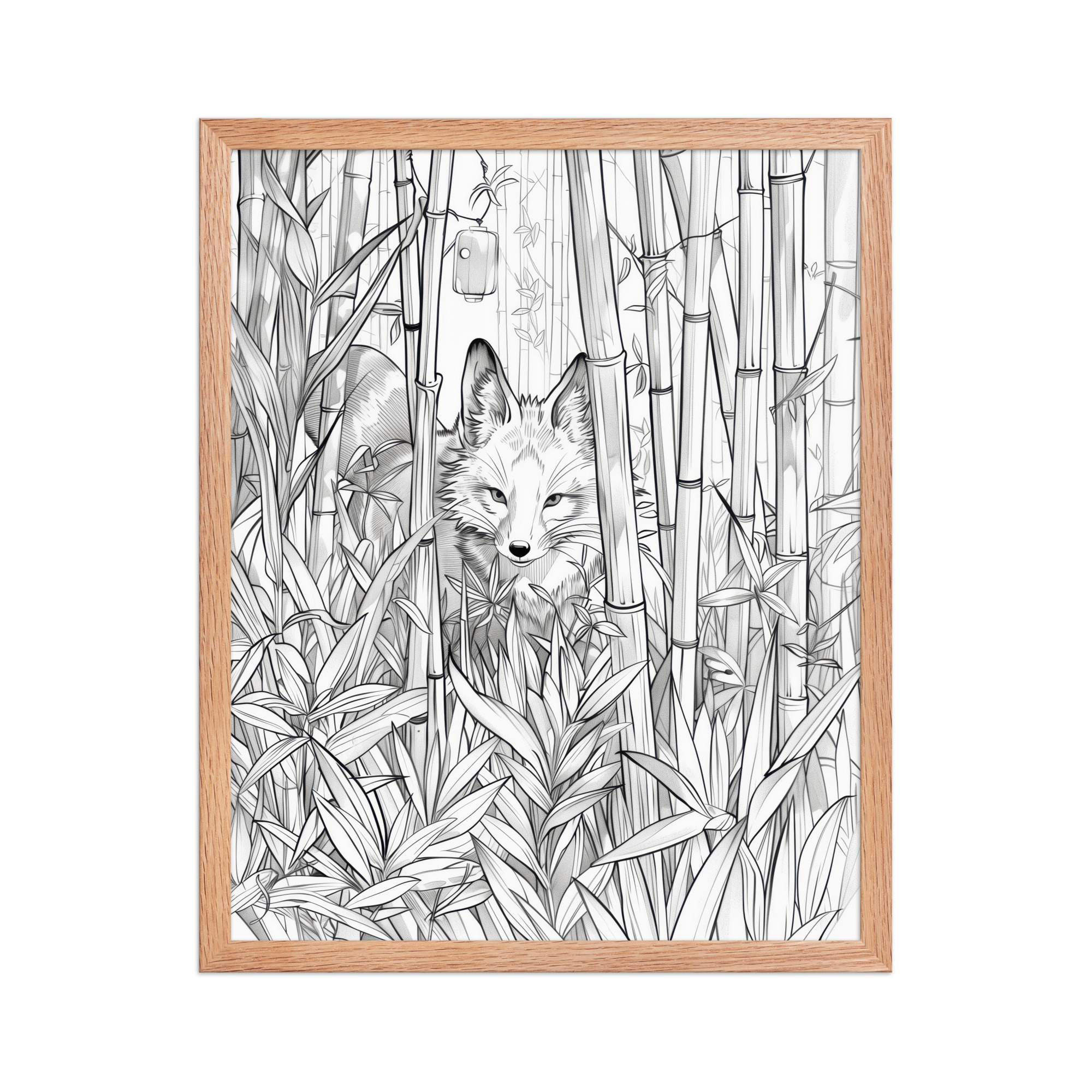 Fox Spirit in Bamboo Forest — Fox Among Bamboo Wall Decor — Framed Poster - Image 13