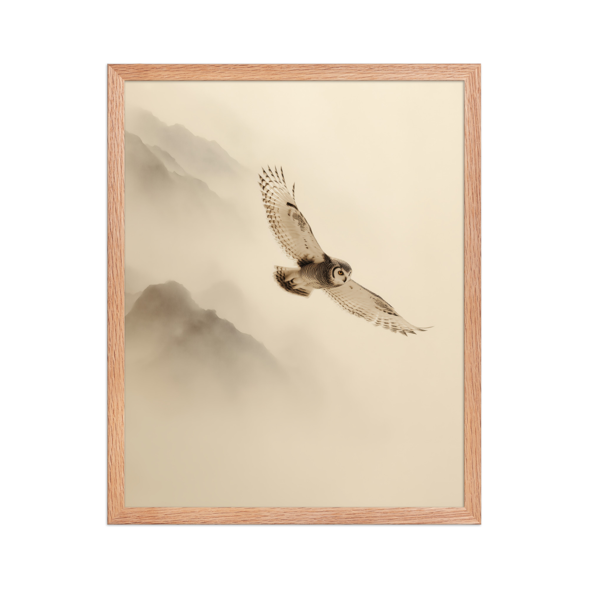 Flight Through Mist — Owl in Motion Wildlife Wall Art — Framed Poster - Image 11