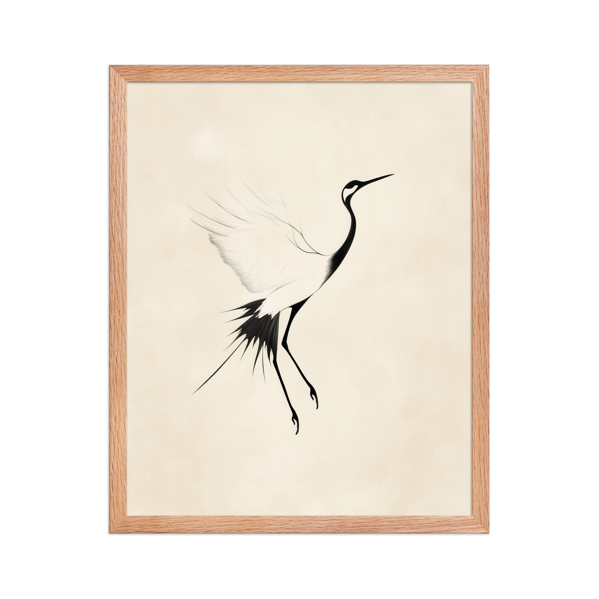 Crane of Still Winds — Red-Crowned Crane Minimal Ink Art — Framed Poster - Image 13