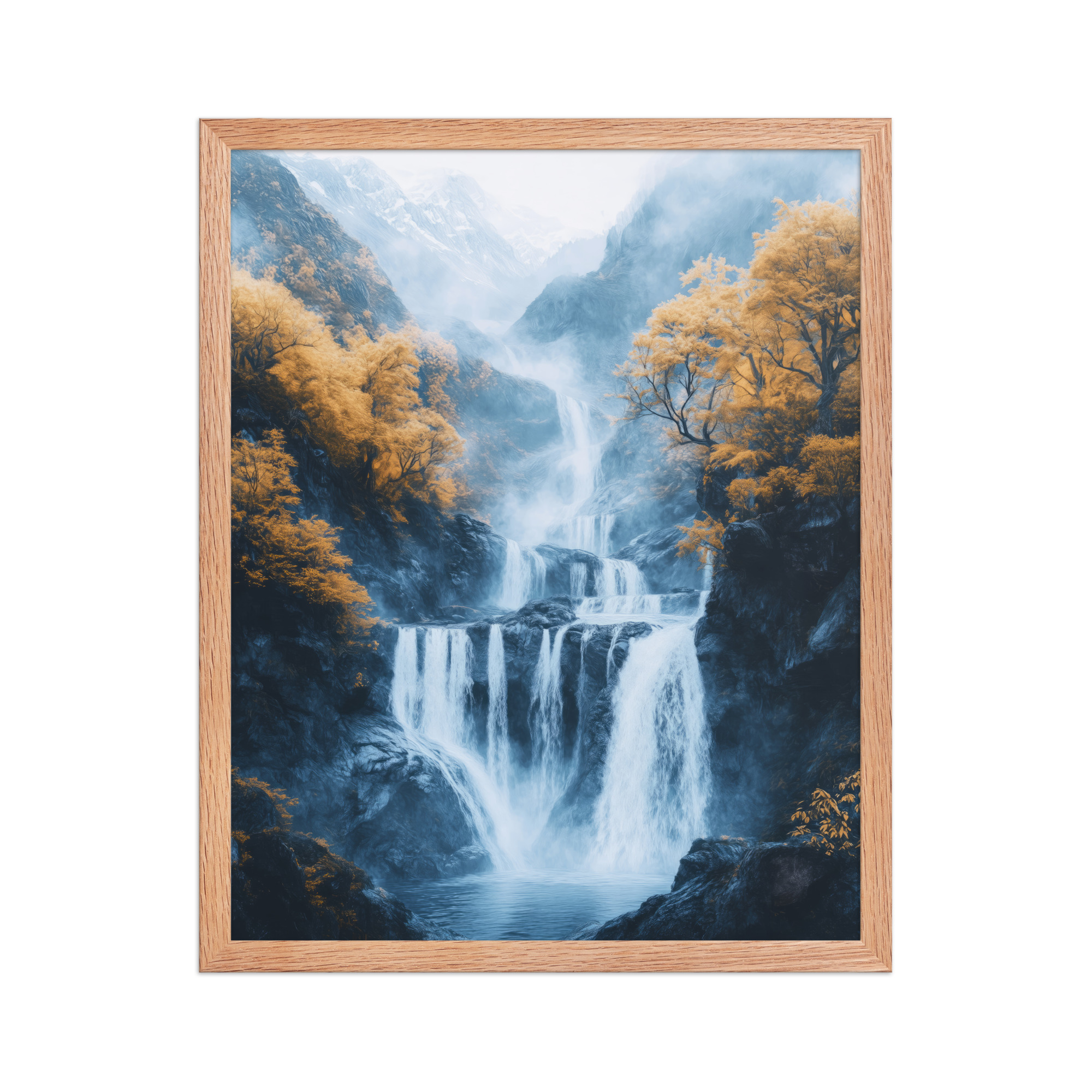 Autumn Falls — Waterfall Landscape Wall Art — Framed Poster - Image 11