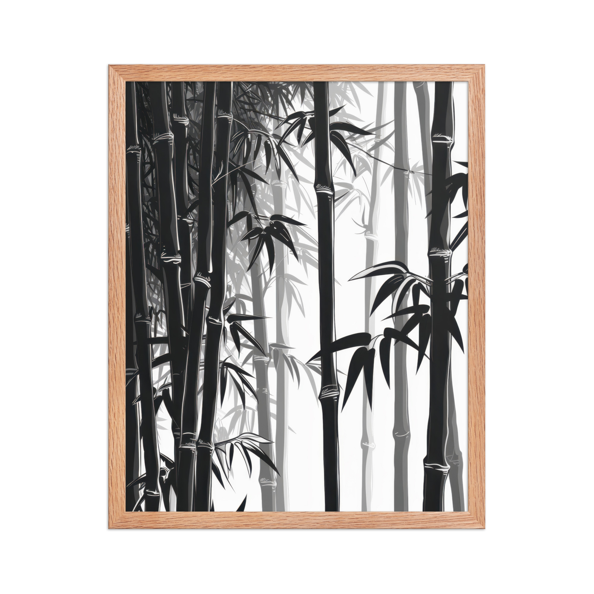 Bamboo Grove Silence — Monochrome Nature Wall Decor — Framed Poster - Image 11
