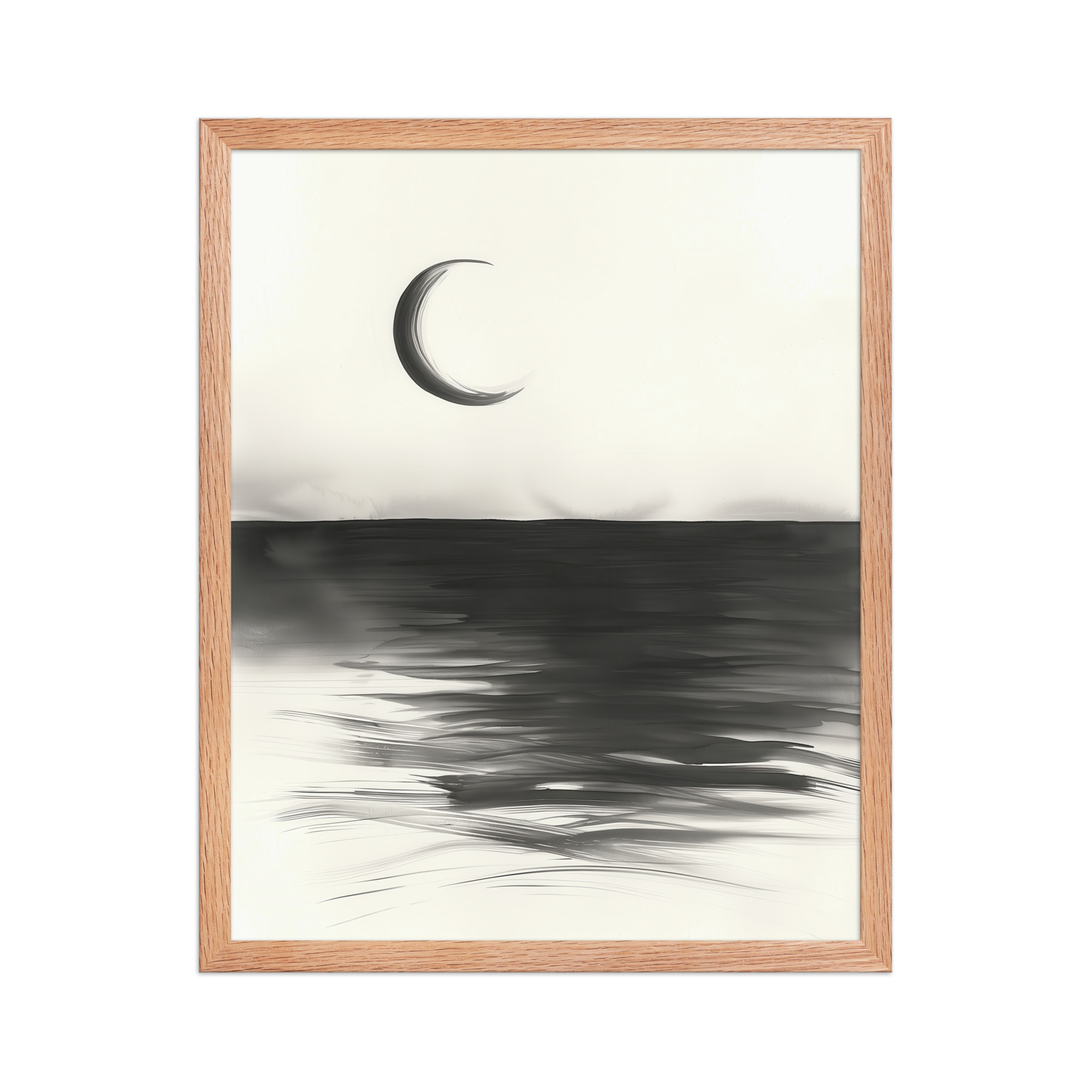 Crescent Reflections — Minimal Seascape Wall Decor — Framed Poster - Image 13