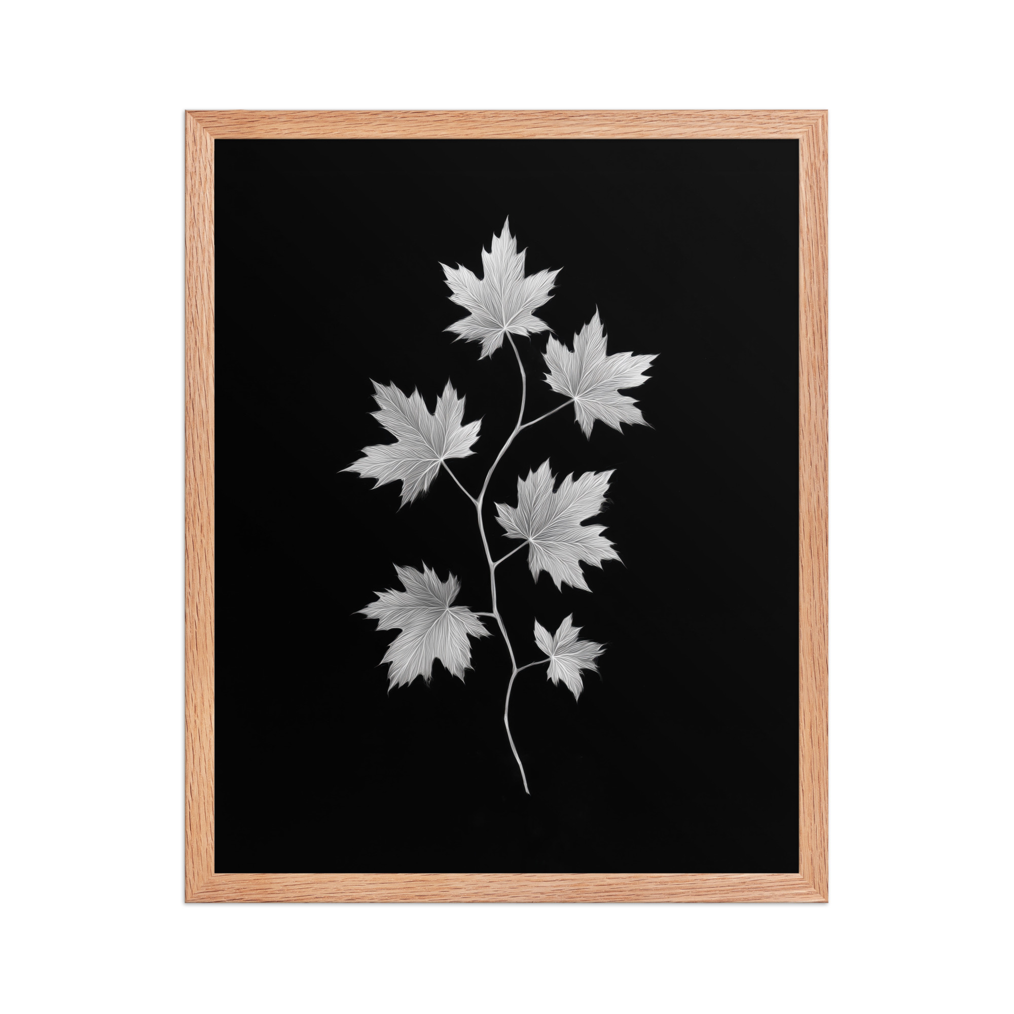 Ivory Veins — Japandi Maple Line Art — Framed Poster - Image 13
