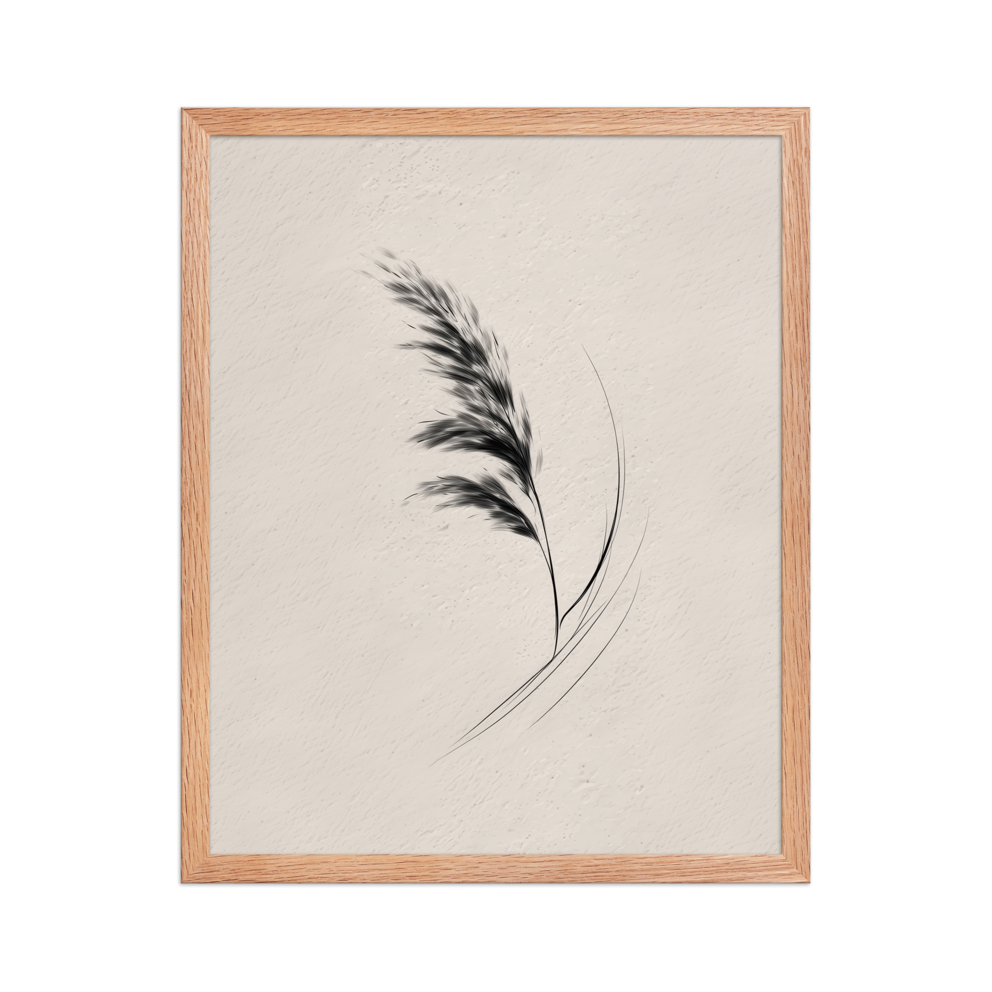 Windswept Pampas — Minimal Brush Wall Art — Framed Poster - Image 13