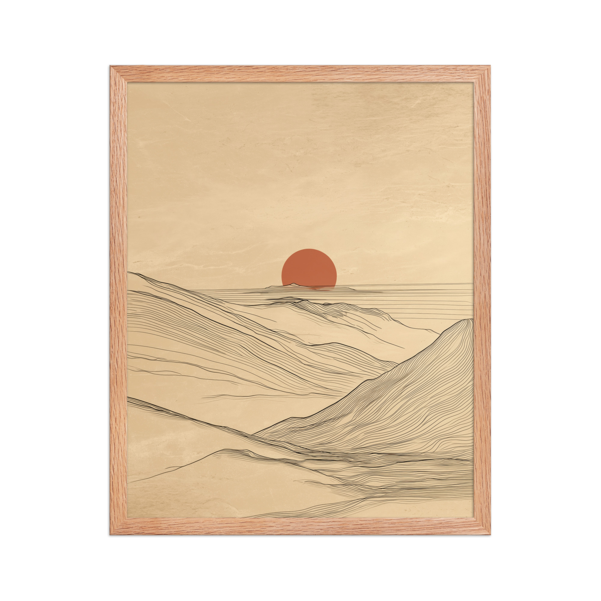 Desert Horizon — Japandi Desert Line Landscape Wall Art — Framed Poster - Image 9