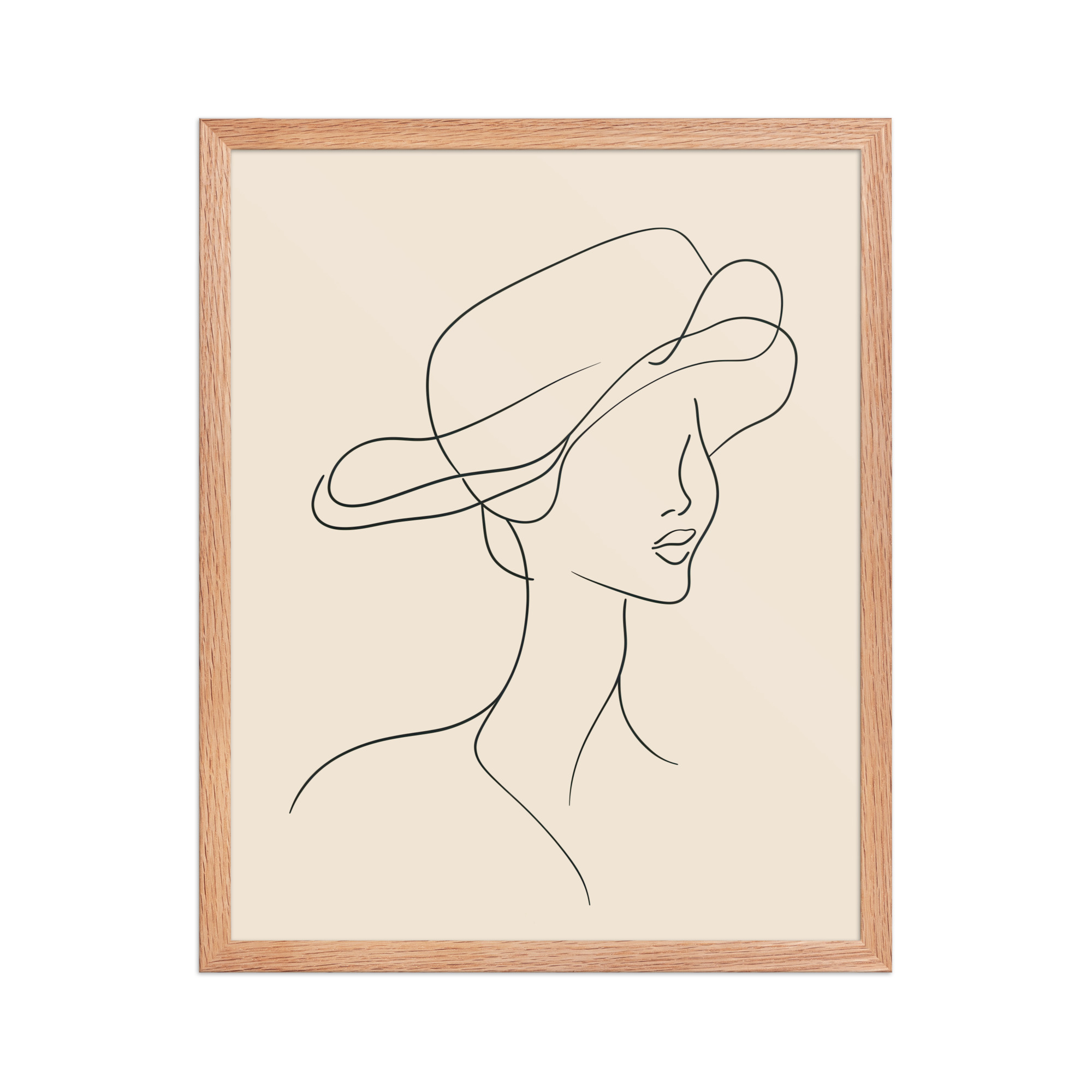 Woman in the Wind — Minimal Line Art Portrait Wall Art — Framed Poster - Image 7