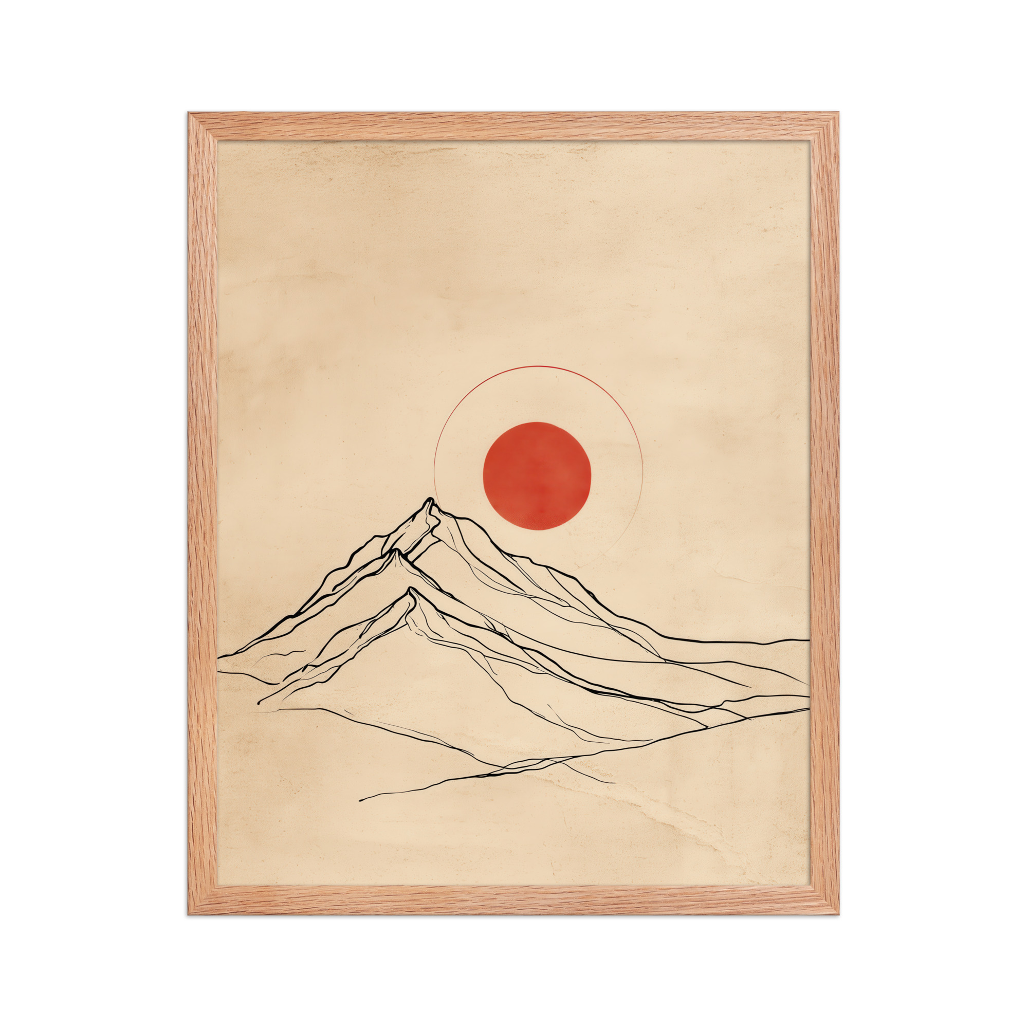 Eternal Sun — Minimal Mountain and Red Sun Wall Art — Framed Poster - Image 9