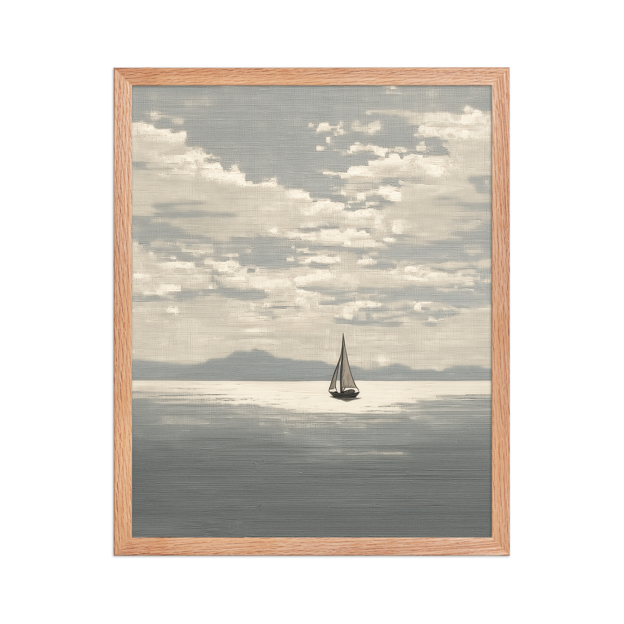 Sailboat Journey — Minimal Seascape, Neutral Japandi Wall Art — Framed Poster - Image 9
