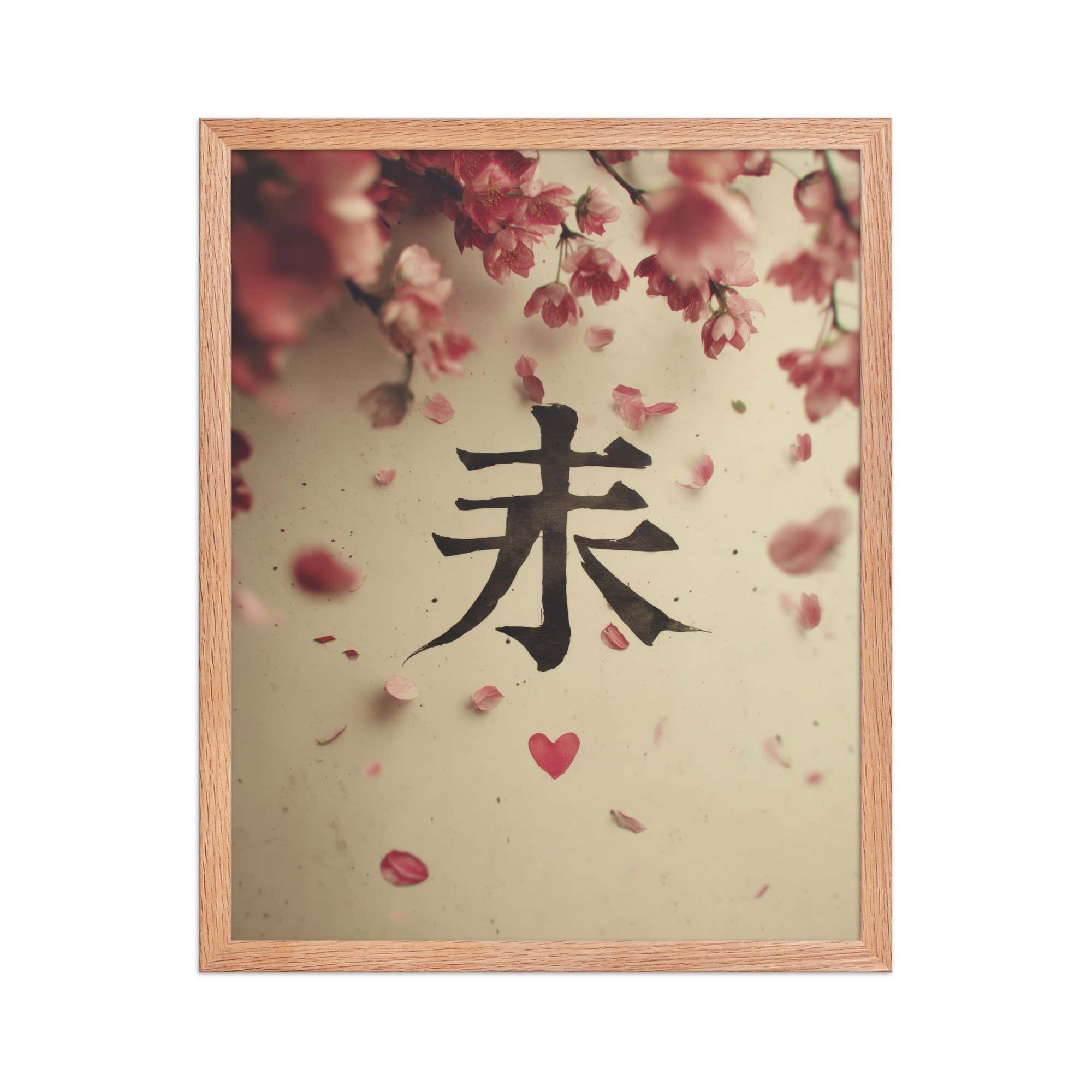 Sakura Love — Cherry Blossom, Japanese Calligraphy Wall Decor — Framed Poster - Image 13