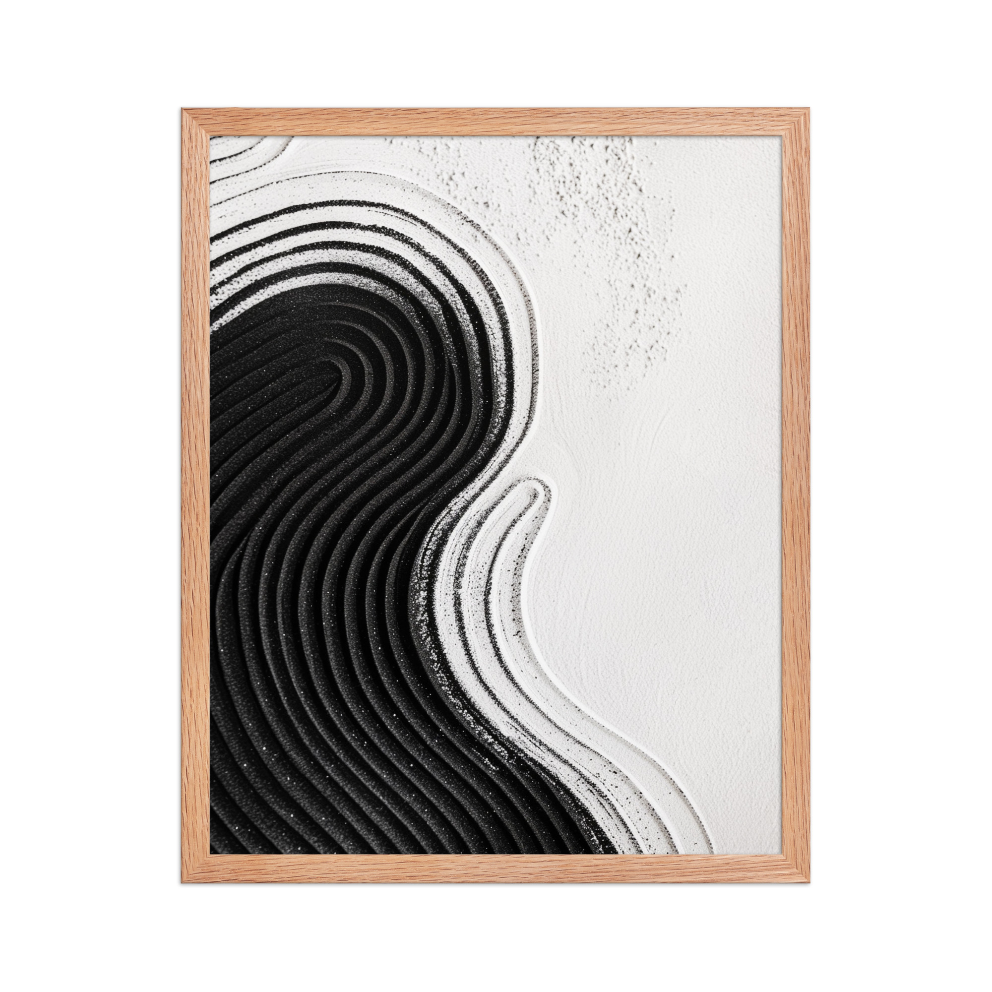 Black & White Ripple – Abstract Zen Sand Pattern Wall Art – Framed Poster - Image 13