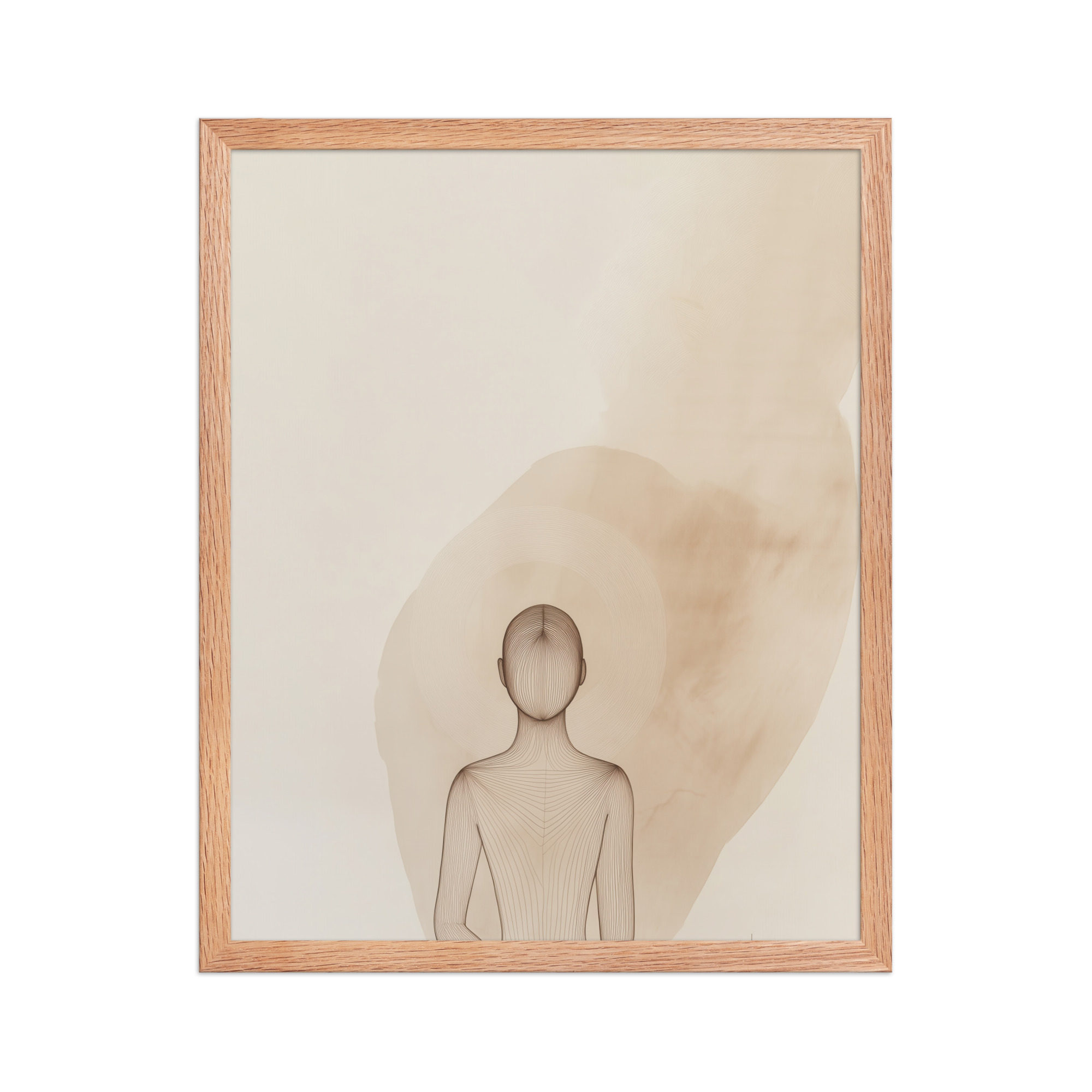 Inner Light – Minimalist Meditation Figure Japandi Wall Art – Framed Poster - Image 13