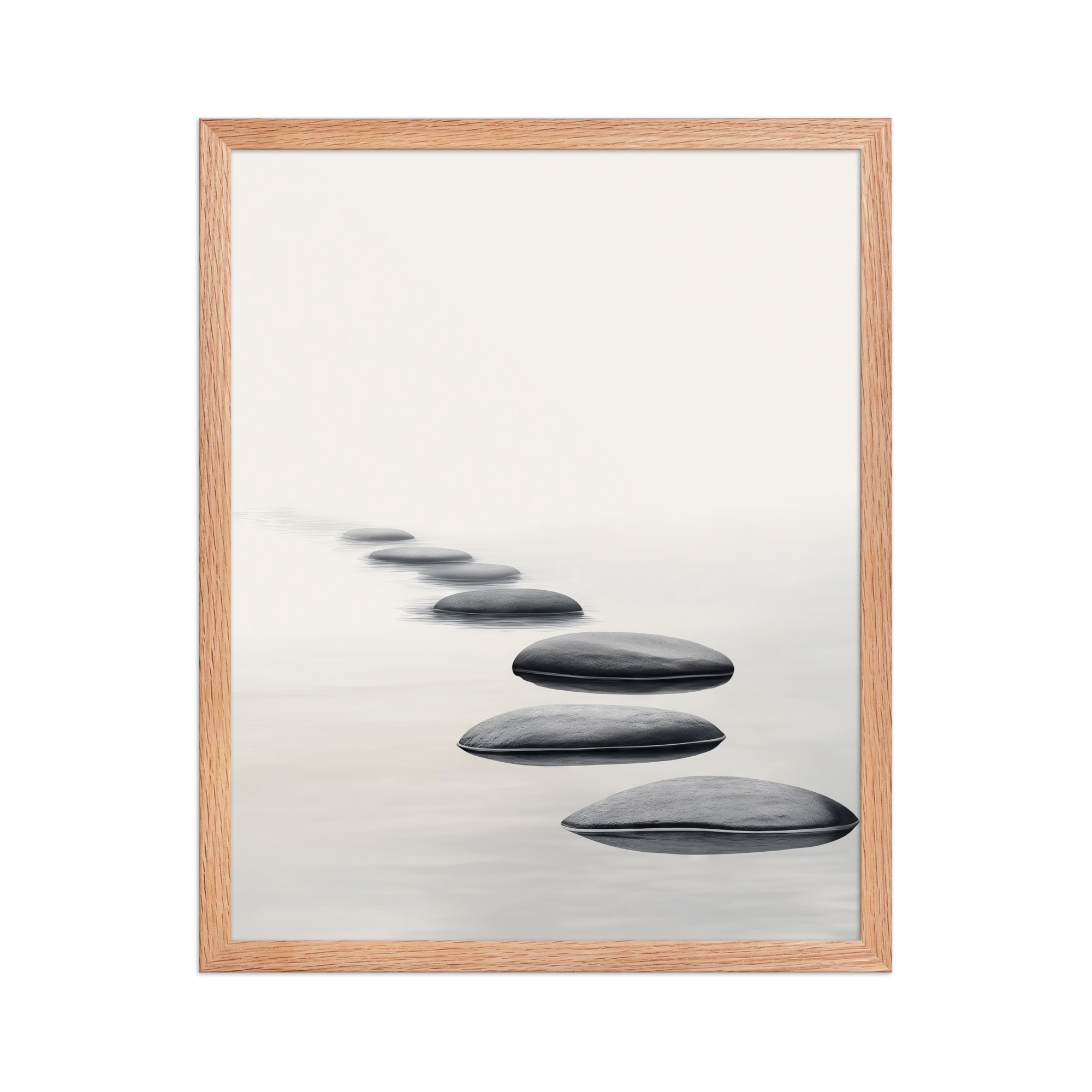 Path of Tranquility – Stepping Stones Minimal Zen Wall Art – Framed Poster - Image 4