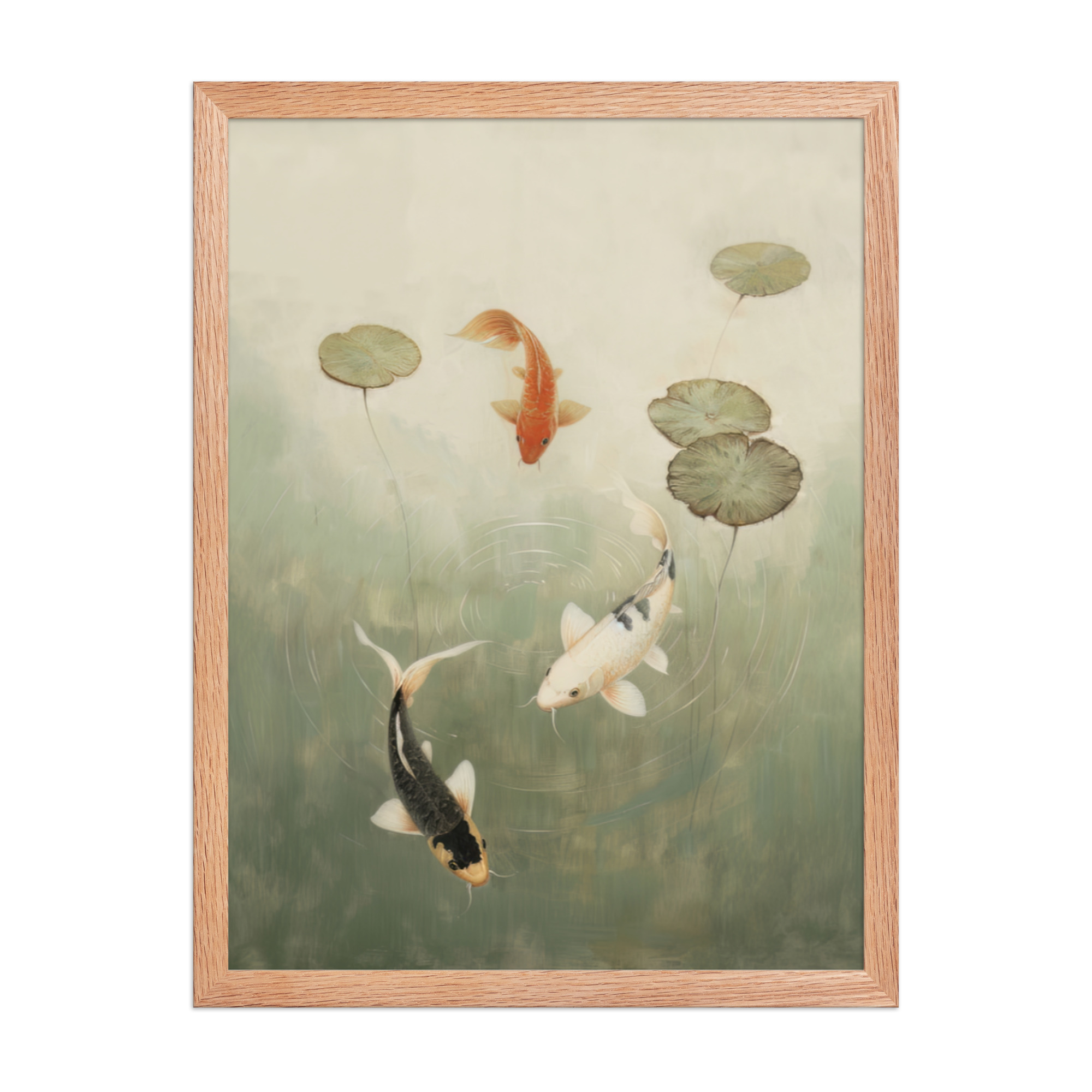 Koi Among Lilies — Tranquil Pond Art — Framed Poster - Image 14