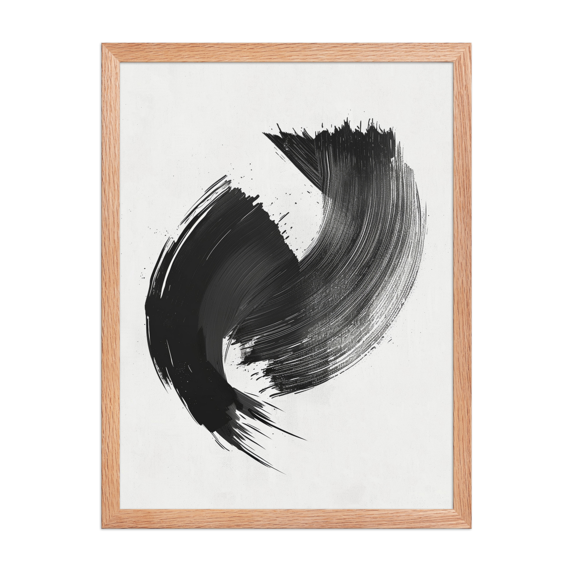 Brushstroke Swirl — Zen Sumi-e Ink Abstract Wall Decor — Framed Poster - Image 11