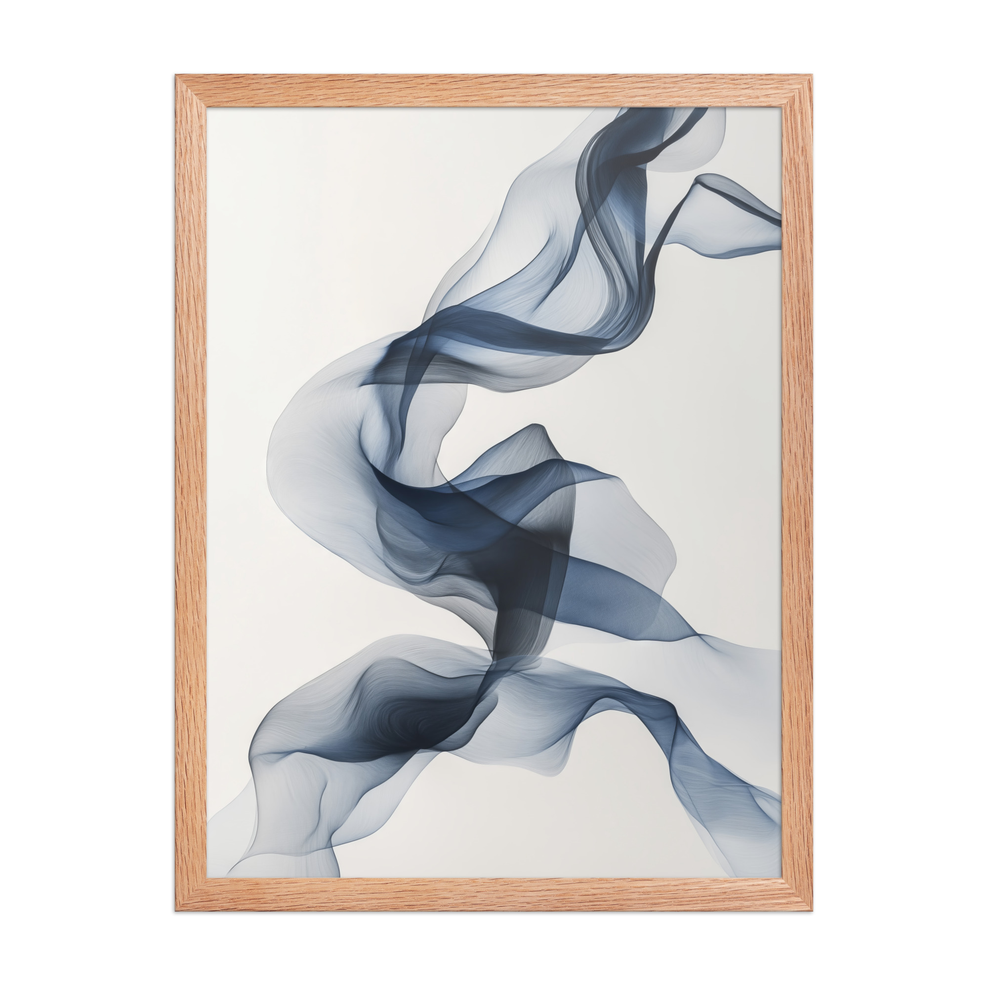 Ethereal Silk — Airy Blue Smoke Ribbon Abstract Wall Art — Framed Poster - Image 9