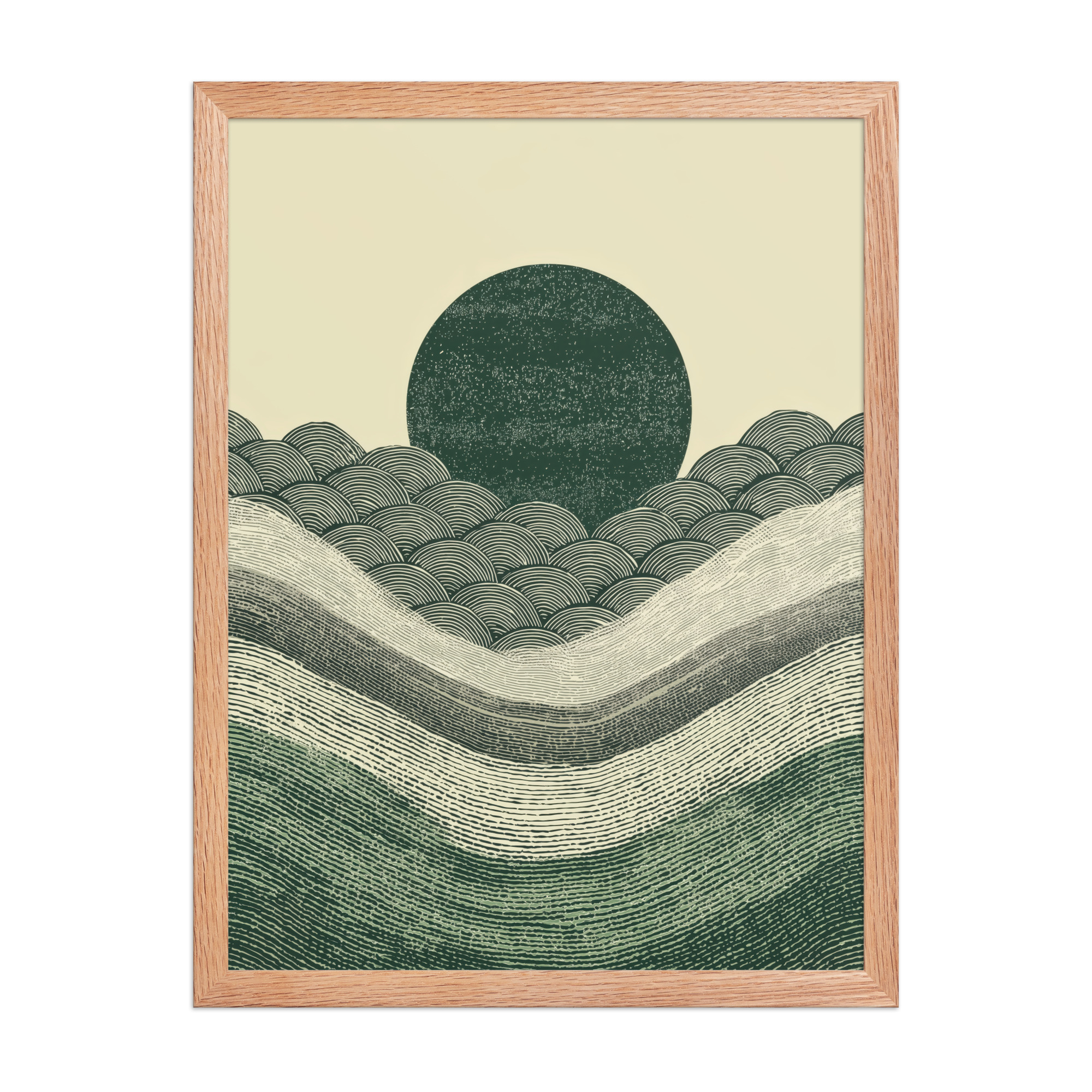 Verdant Rising — Japanese-Inspired Green Landscape Wall Art — Framed Poster - Image 10