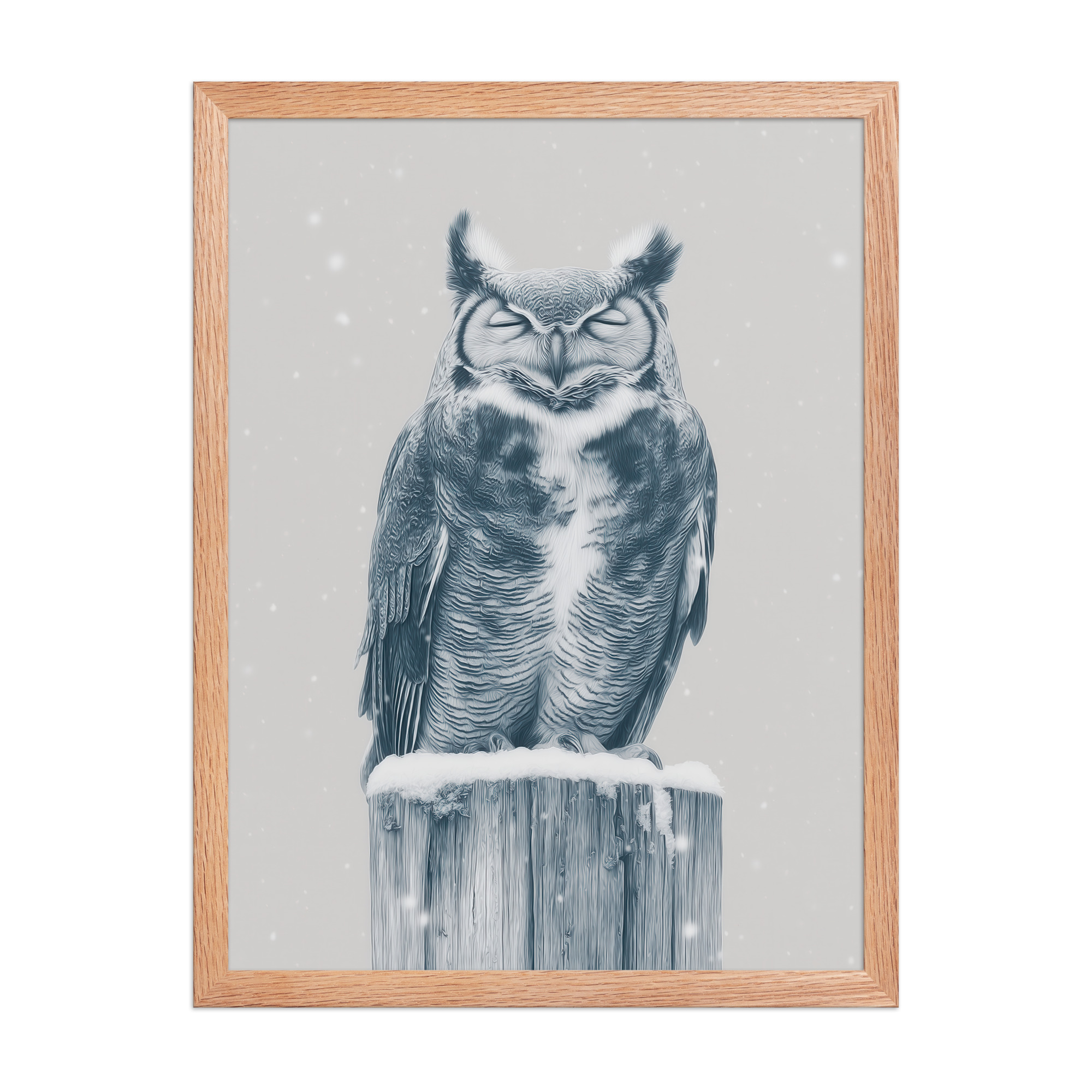 Silent Sentinel – Snow Owl Winter Wildlife Art in Neutrals Wall Decor — Framed Poster - Image 14