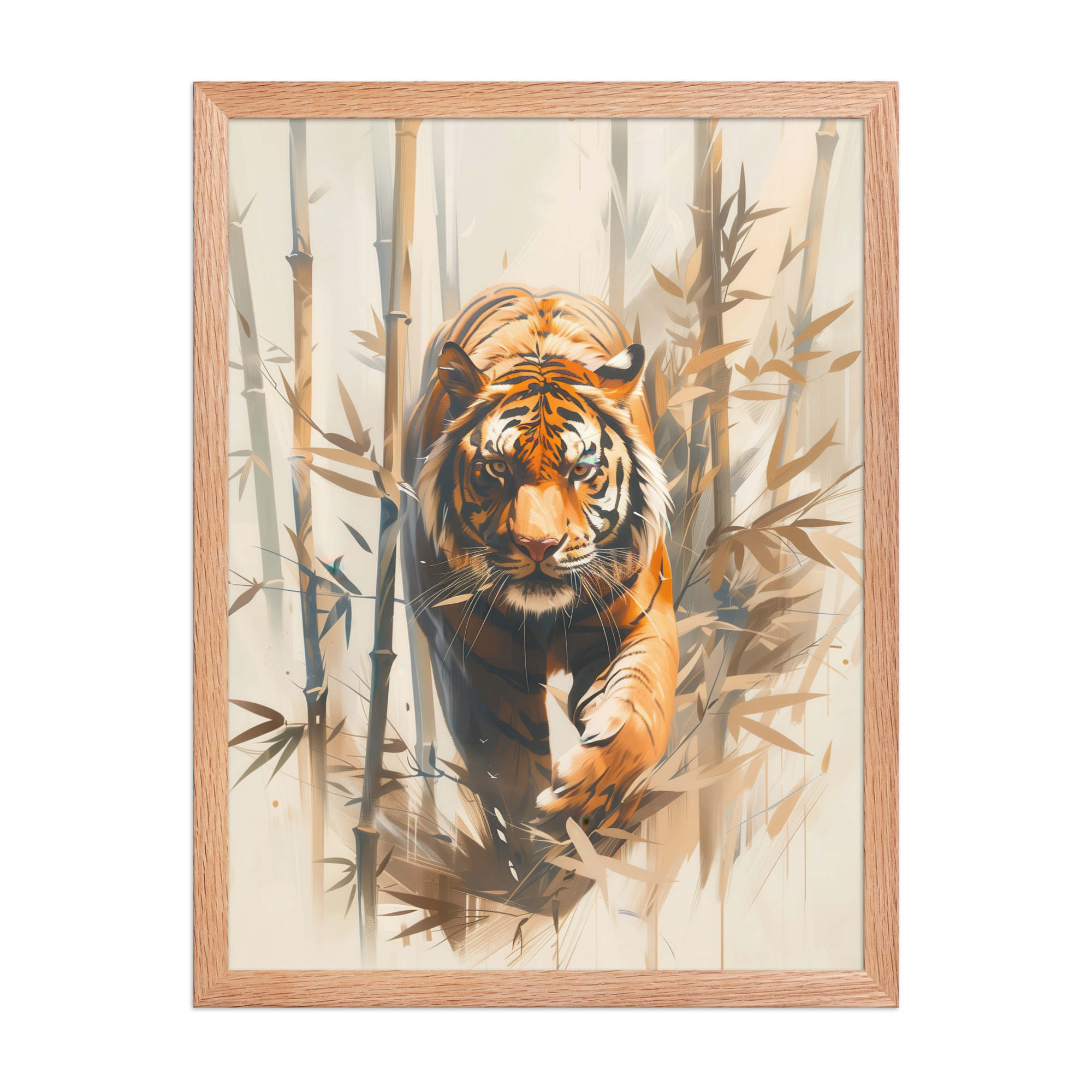 Tiger in Bamboo Mist — Wildlife Tiger in Dynamic Jungle Wall Art — Framed Poster - Image 14