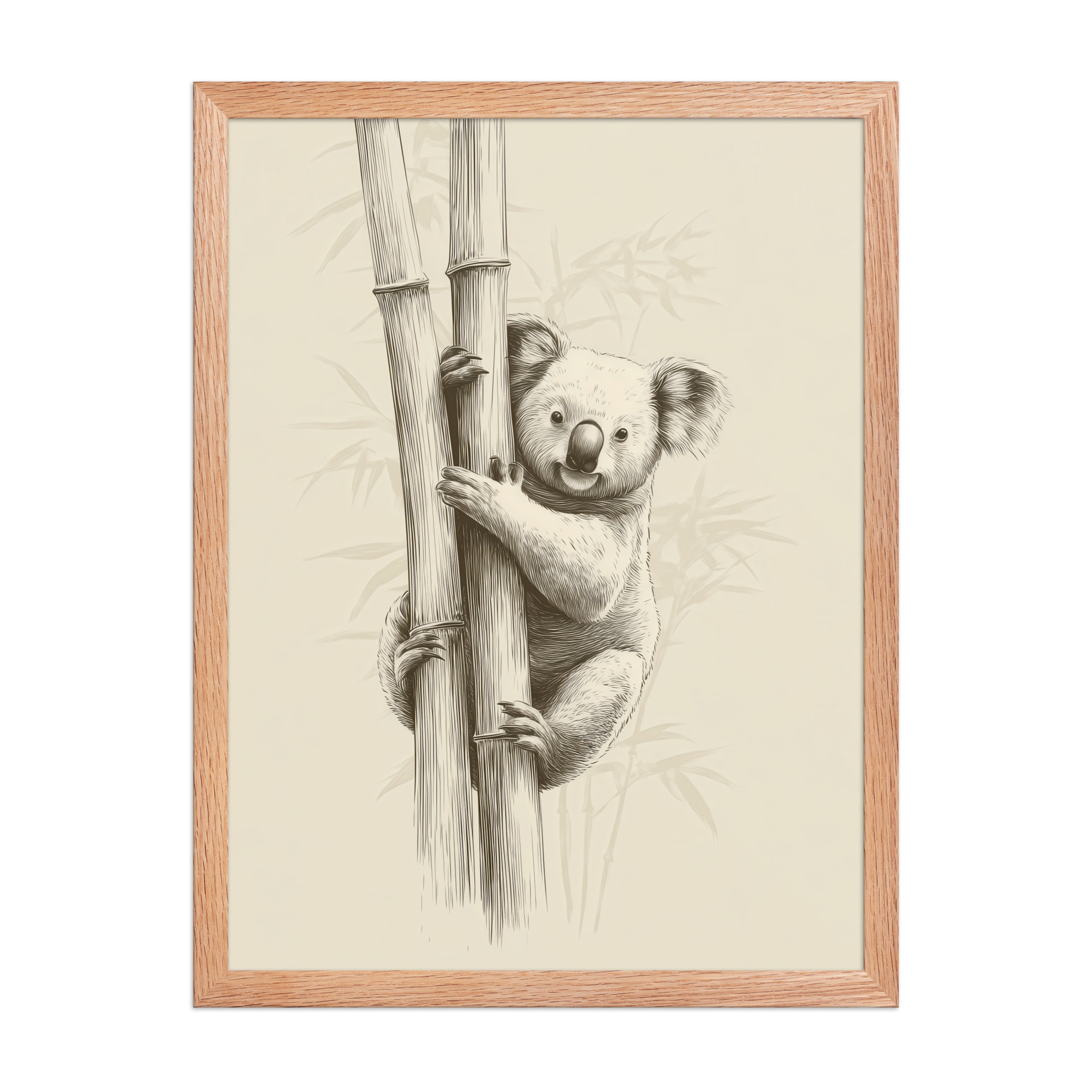 Koala Bamboo I — Koala Illustration in Warm Neutrals Wall Decor — Framed Poster - Image 14