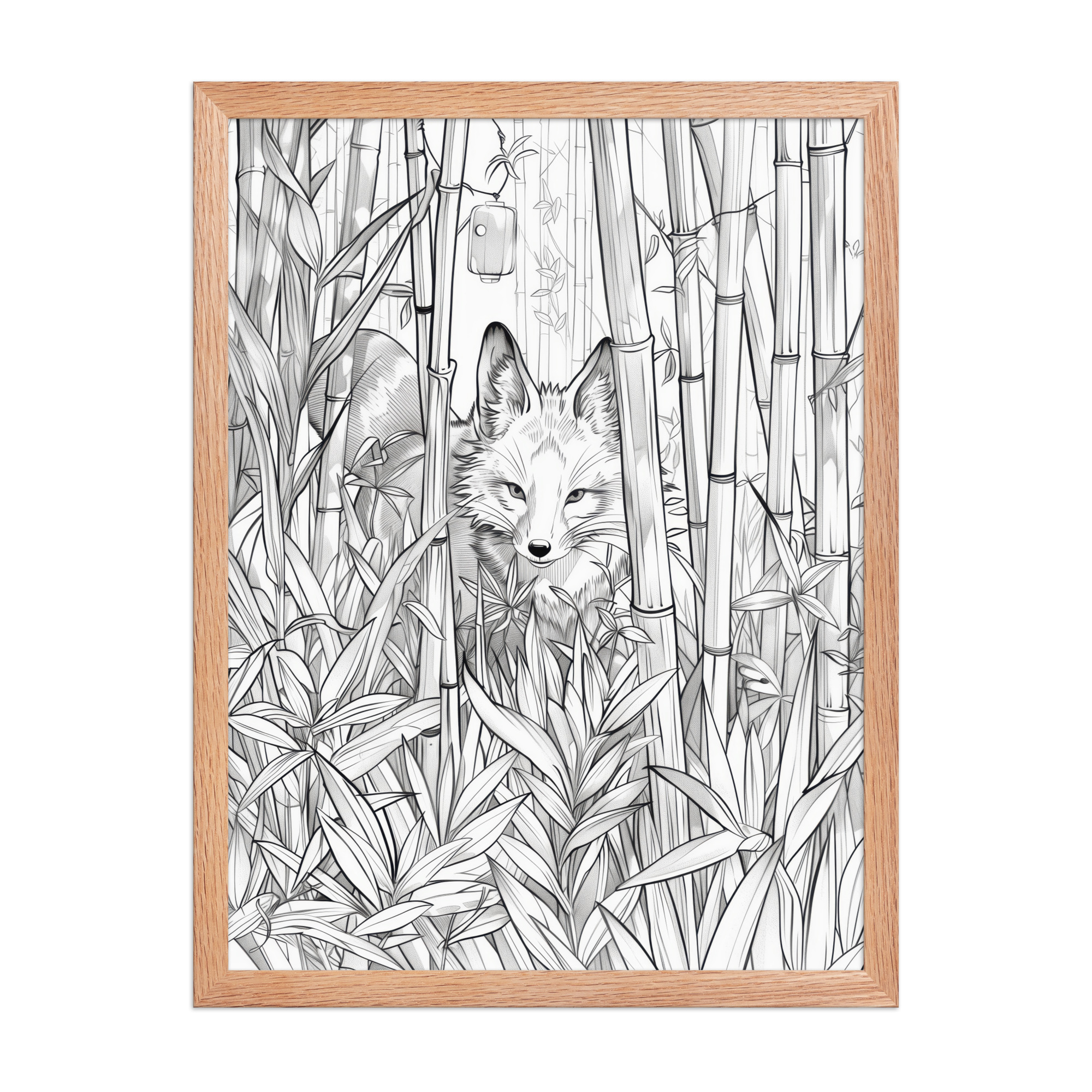 Fox Spirit in Bamboo Forest — Fox Among Bamboo Wall Decor — Framed Poster - Image 14