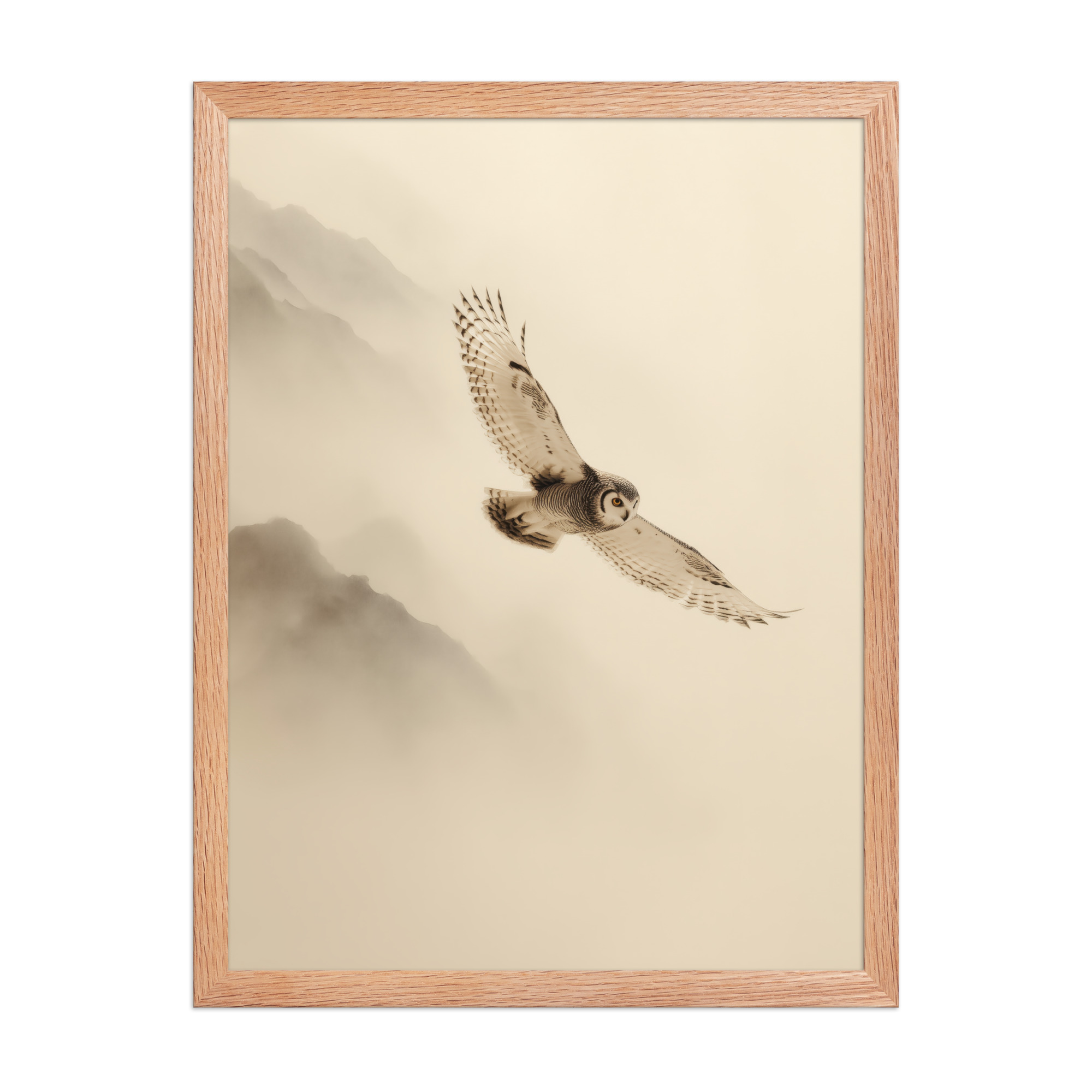 Flight Through Mist — Owl in Motion Wildlife Wall Art — Framed Poster - Image 12