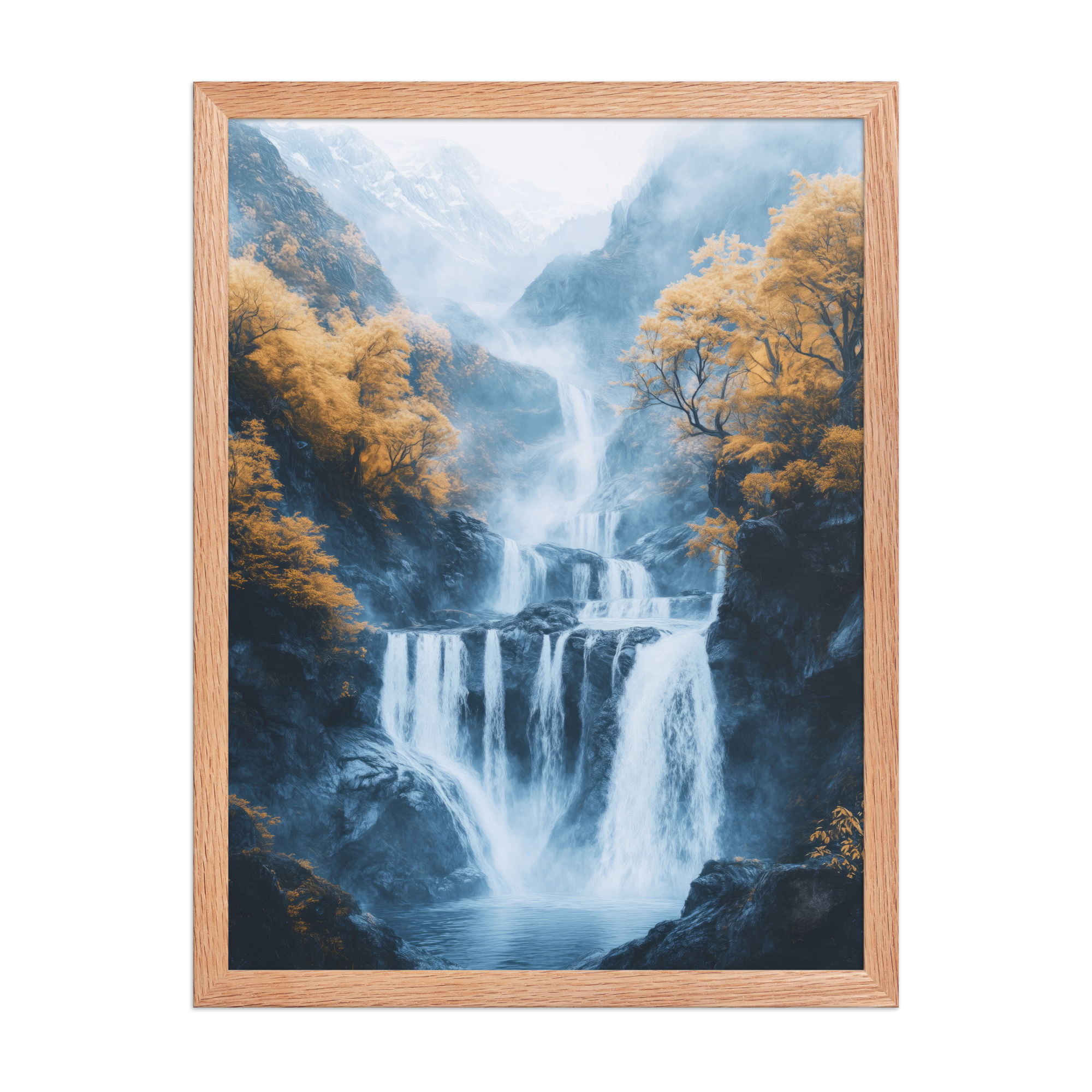 Autumn Falls — Waterfall Landscape Wall Art — Framed Poster - Image 12