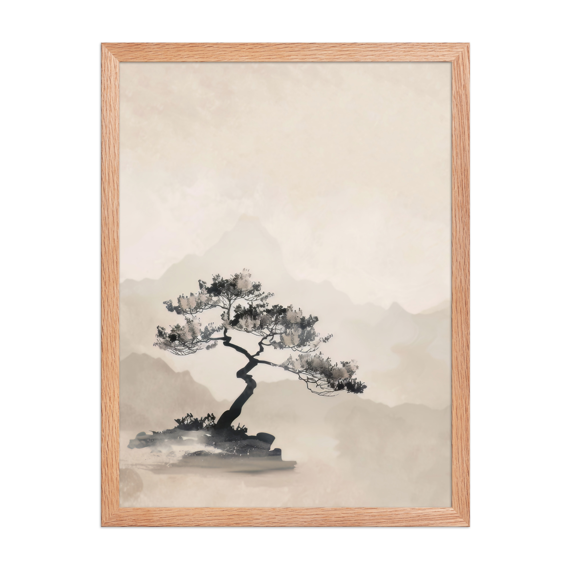 Bonsai Tree — Ink-Wash Landscape Wall Decor — Framed Poster - Image 12