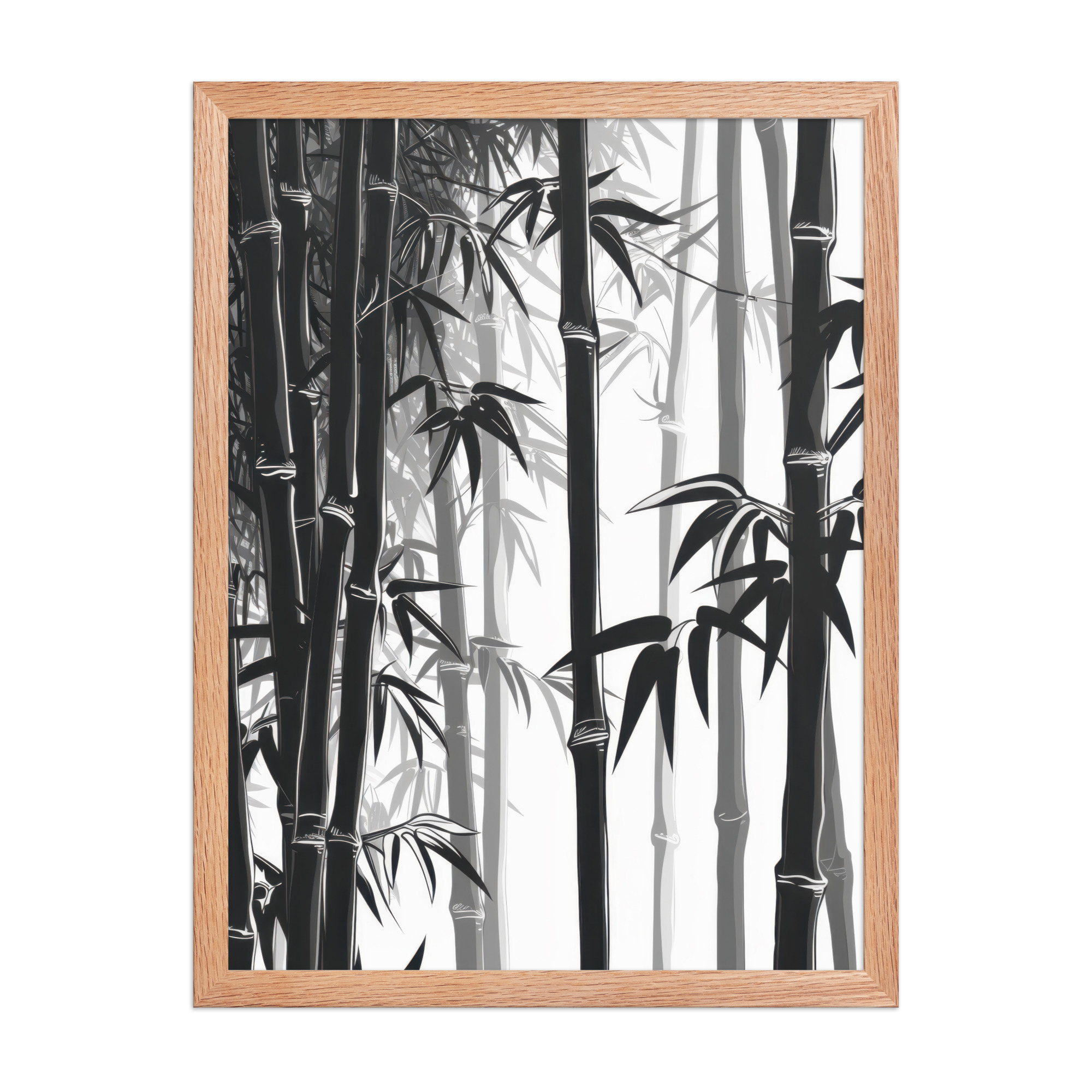 Bamboo Grove Silence — Monochrome Nature Wall Decor — Framed Poster - Image 12