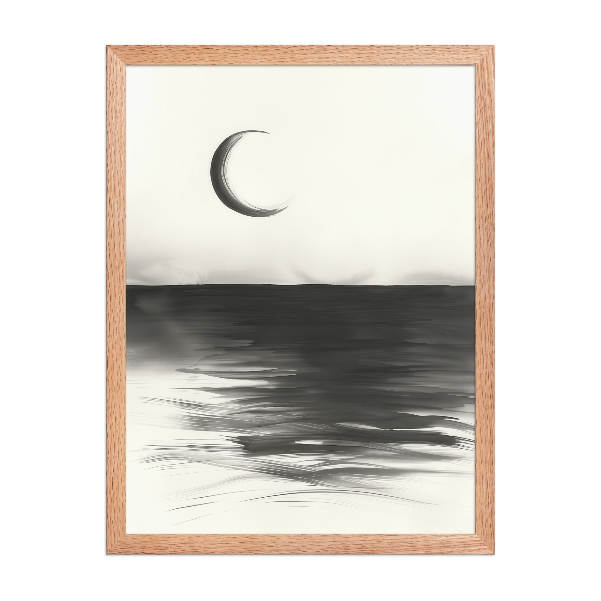 Crescent Reflections — Minimal Seascape Wall Decor — Framed Poster - Image 14