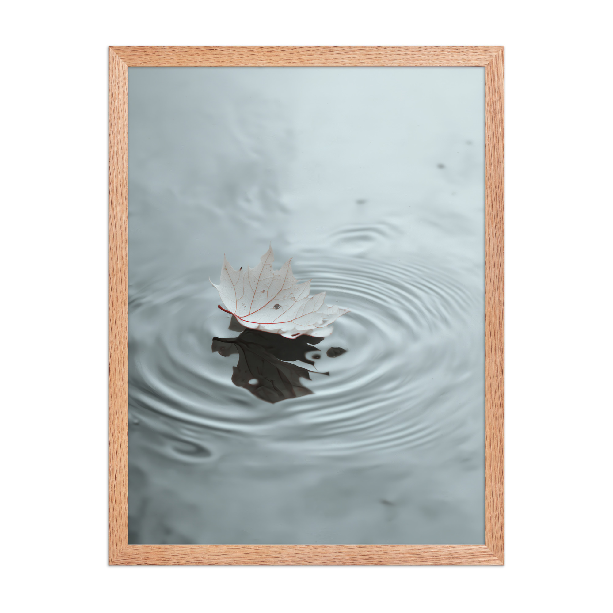 Floating Stillness — Leaf on Water Wall Decor — Framed Poster - Image 14