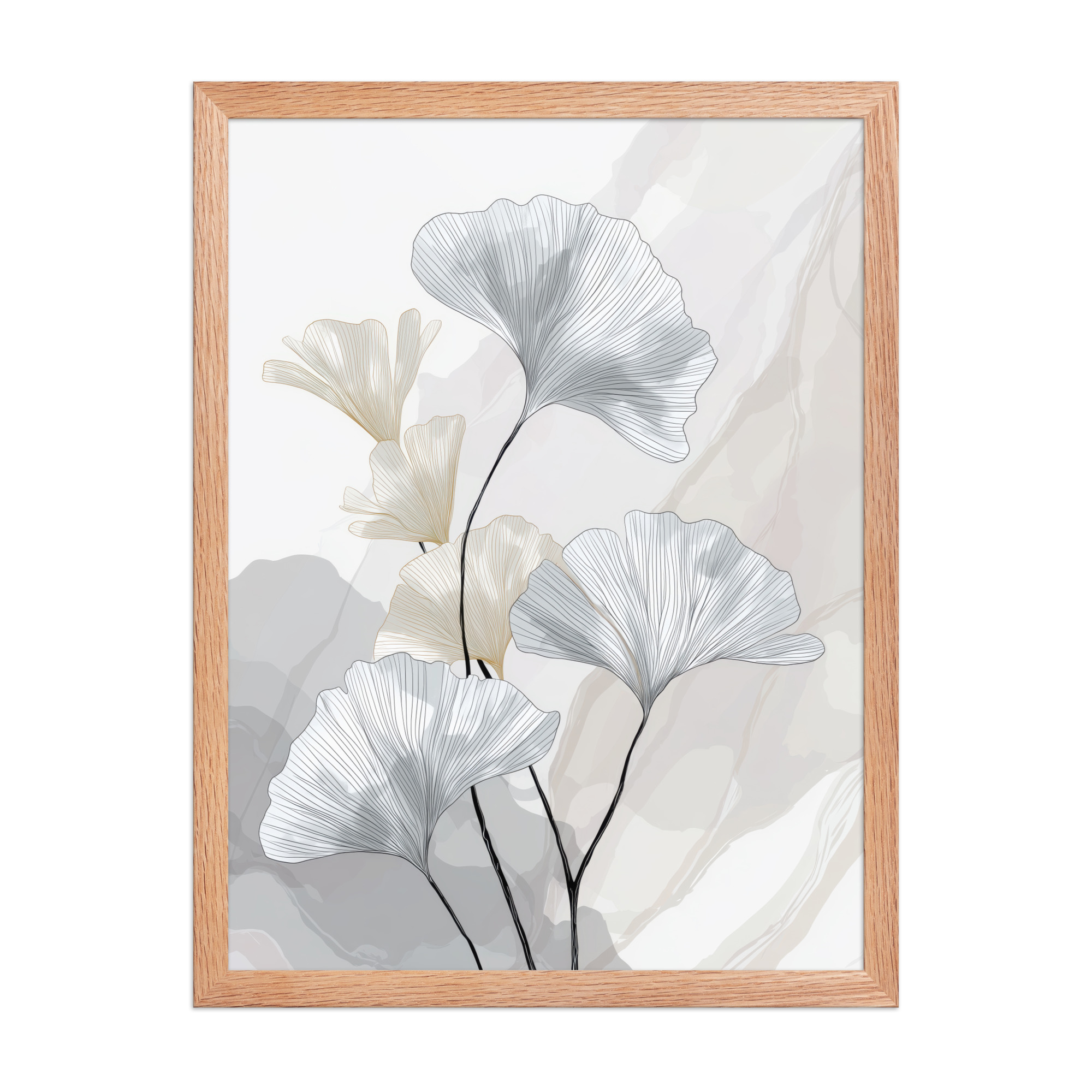 Ginkgo Harmony (Pale Edition) — Line Art Botanical Wall Decor — Framed Poster - Image 11