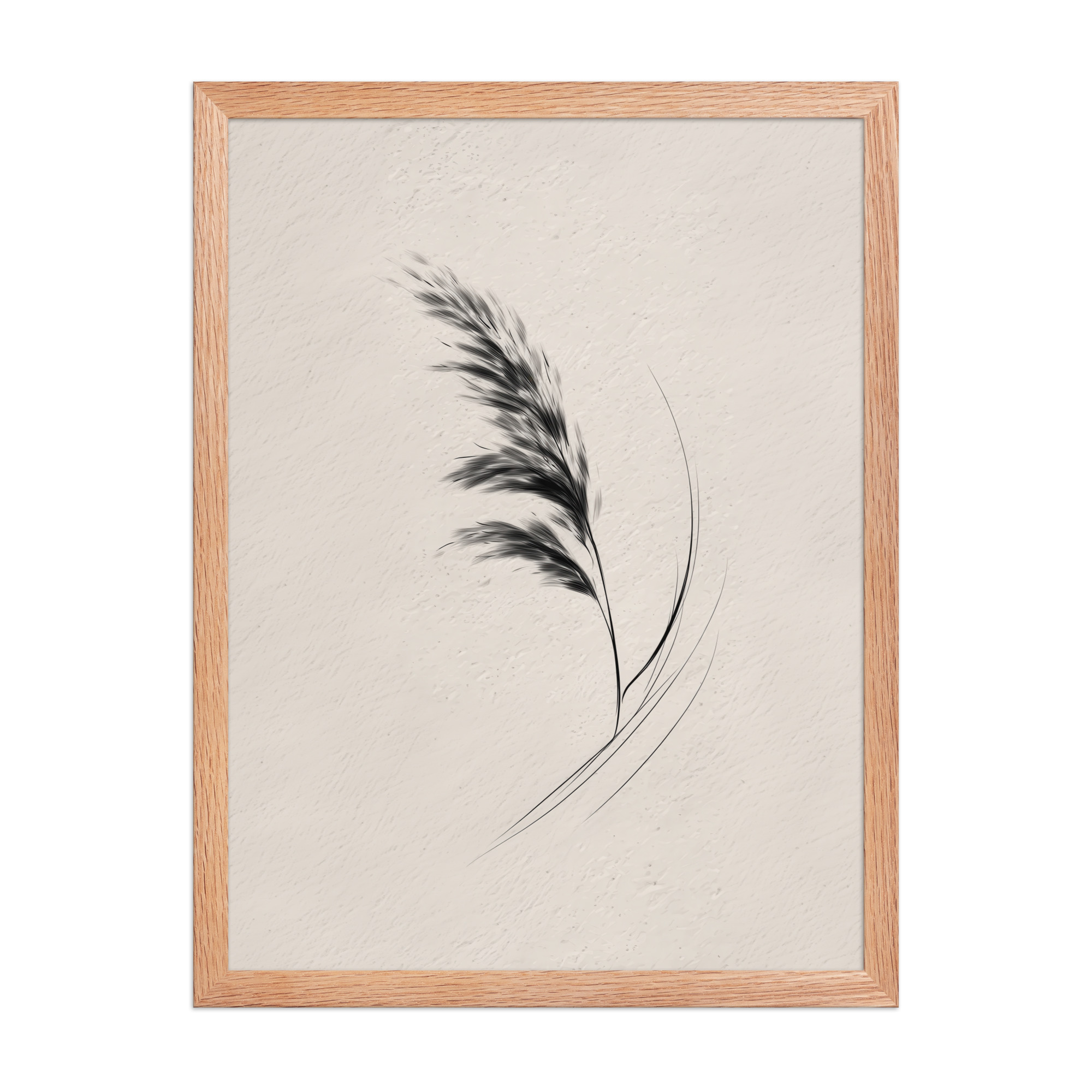 Windswept Pampas — Minimal Brush Wall Art — Framed Poster - Image 14