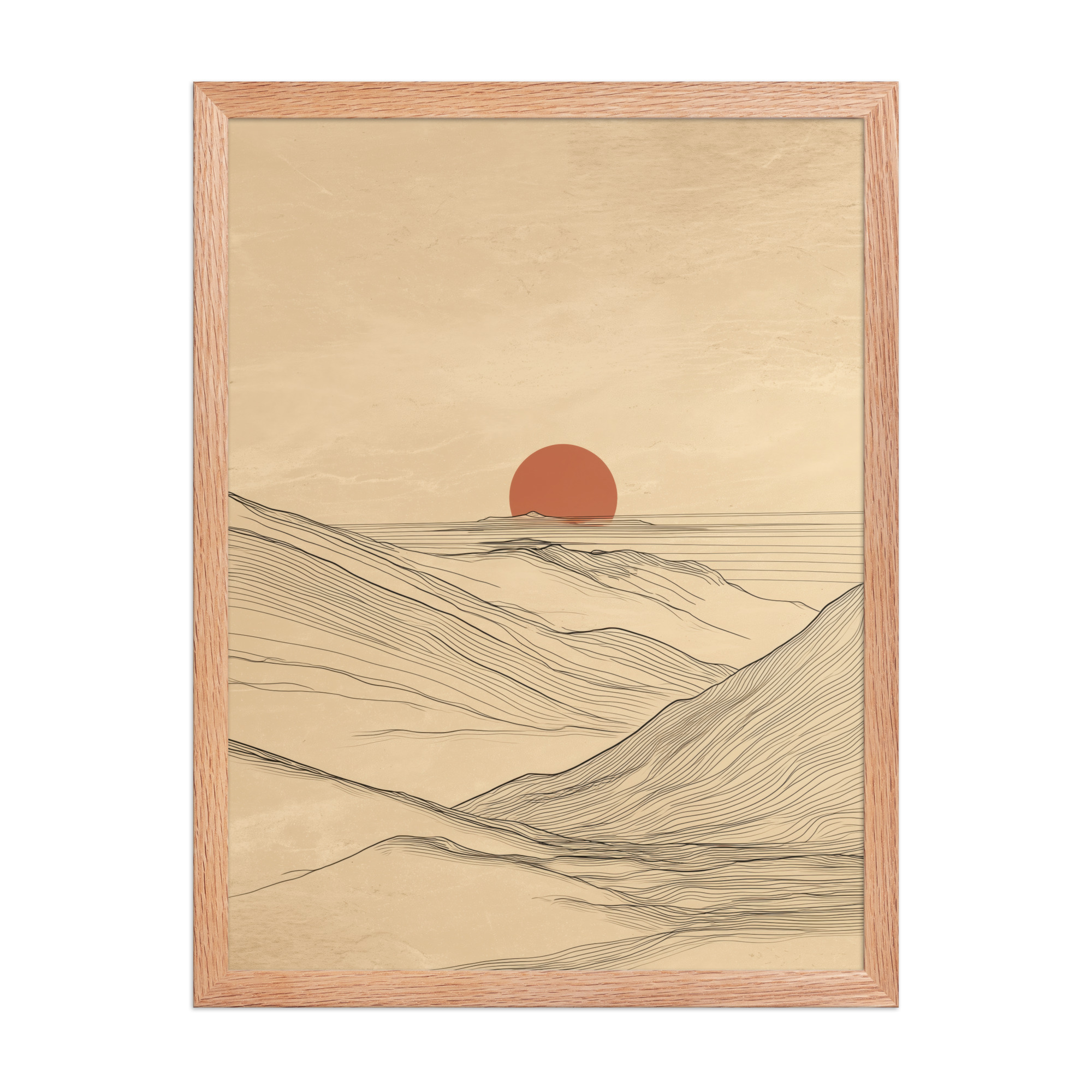 Desert Horizon — Japandi Desert Line Landscape Wall Art — Framed Poster - Image 10