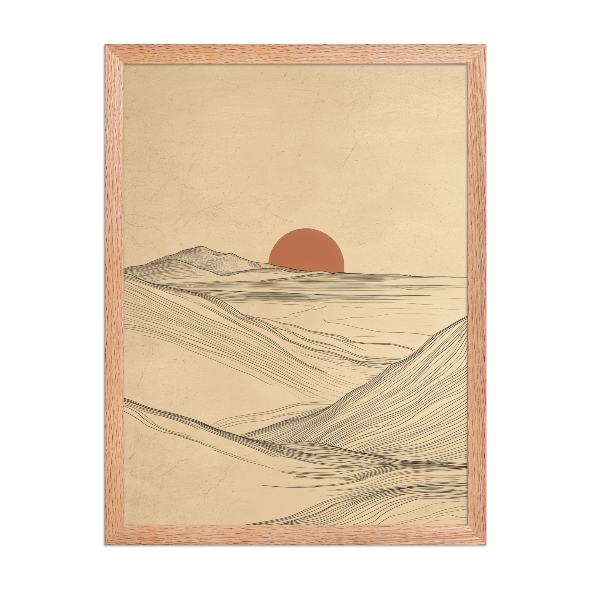 Flowing Ridges — Neutral Line Landscape Wall Art — Framed Poster - Image 10