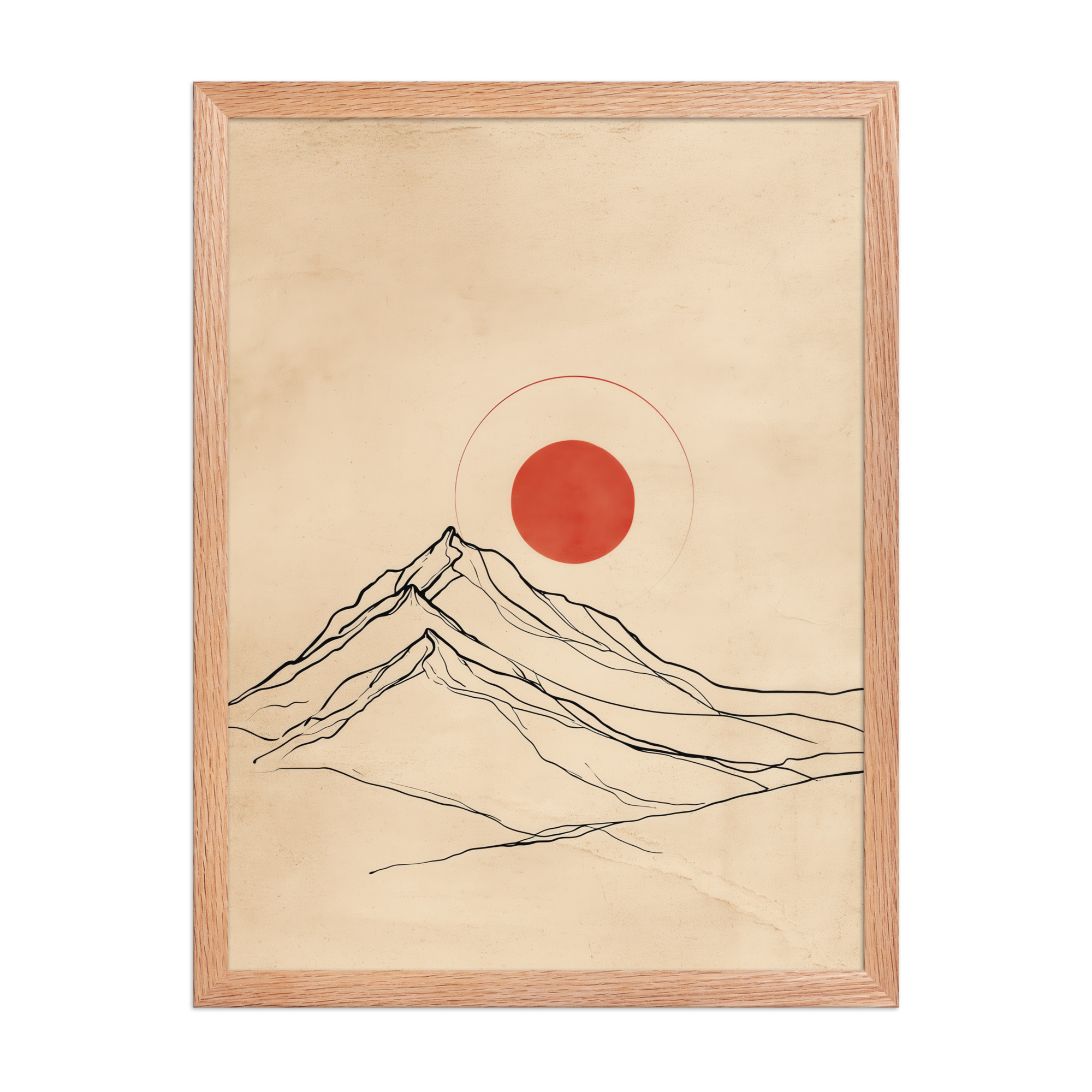 Eternal Sun — Minimal Mountain and Red Sun Wall Art — Framed Poster - Image 10
