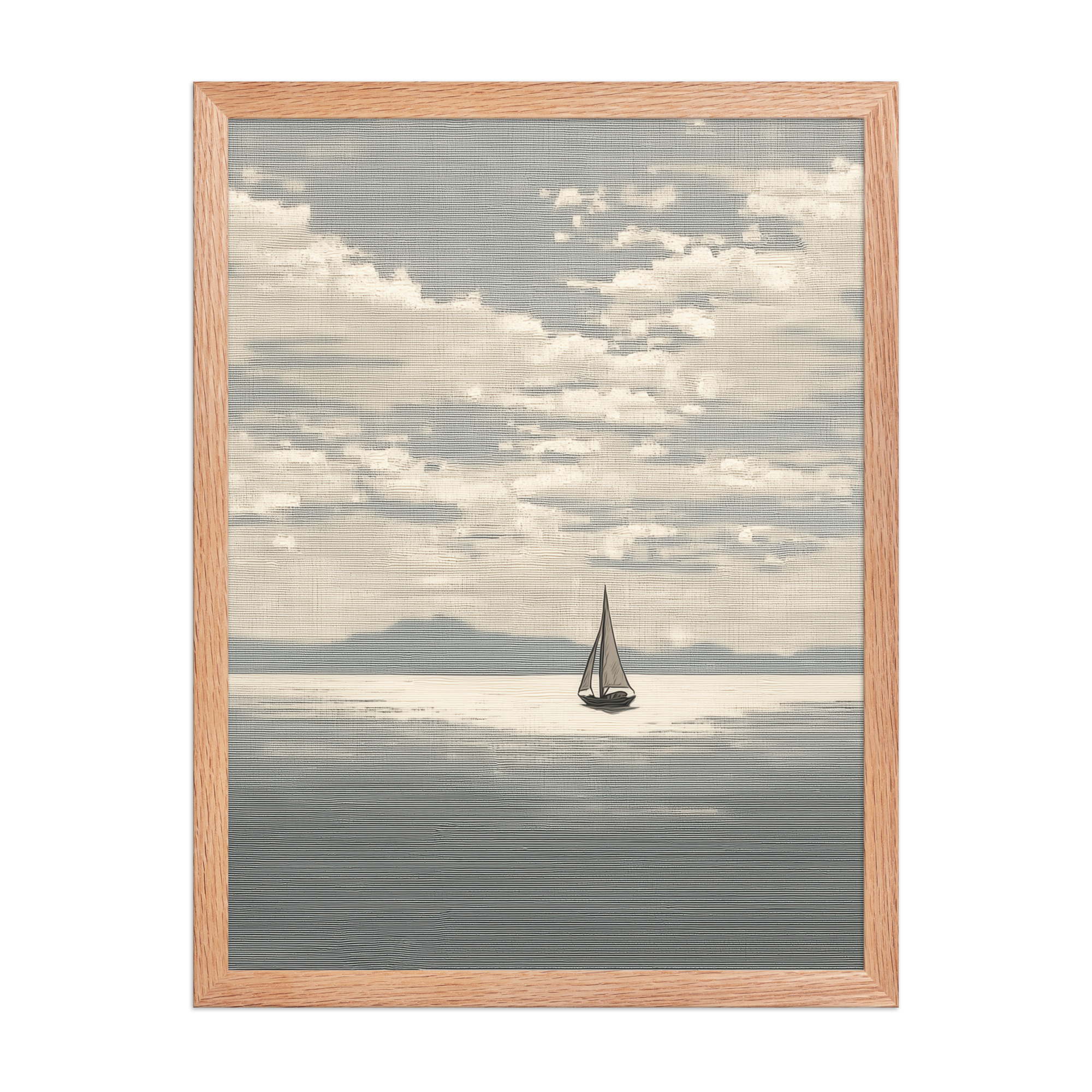Sailboat Journey — Minimal Seascape, Neutral Japandi Wall Art — Framed Poster - Image 10